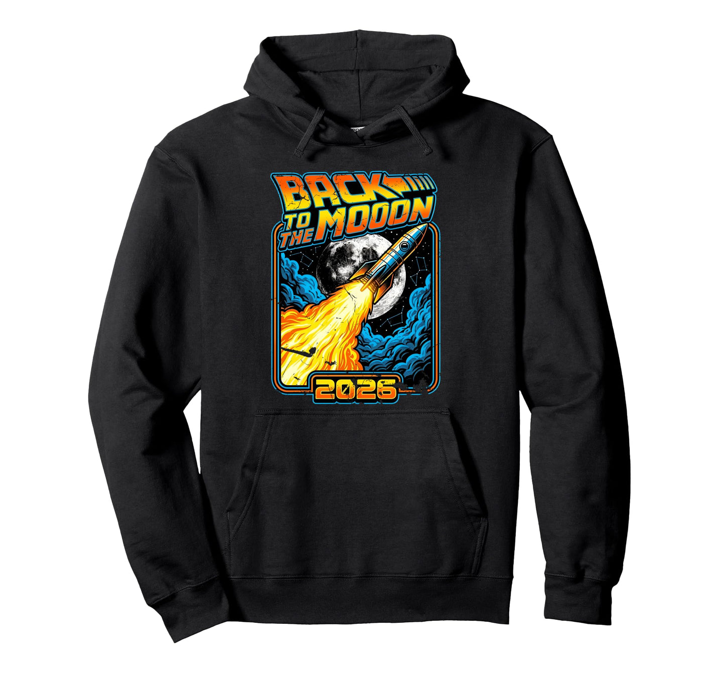 Back To Moon 2026 Funny Astronaut Space Hoodie - Trendy Graphic for Adults - T-Shirt, Sweatshirt, Hoodie