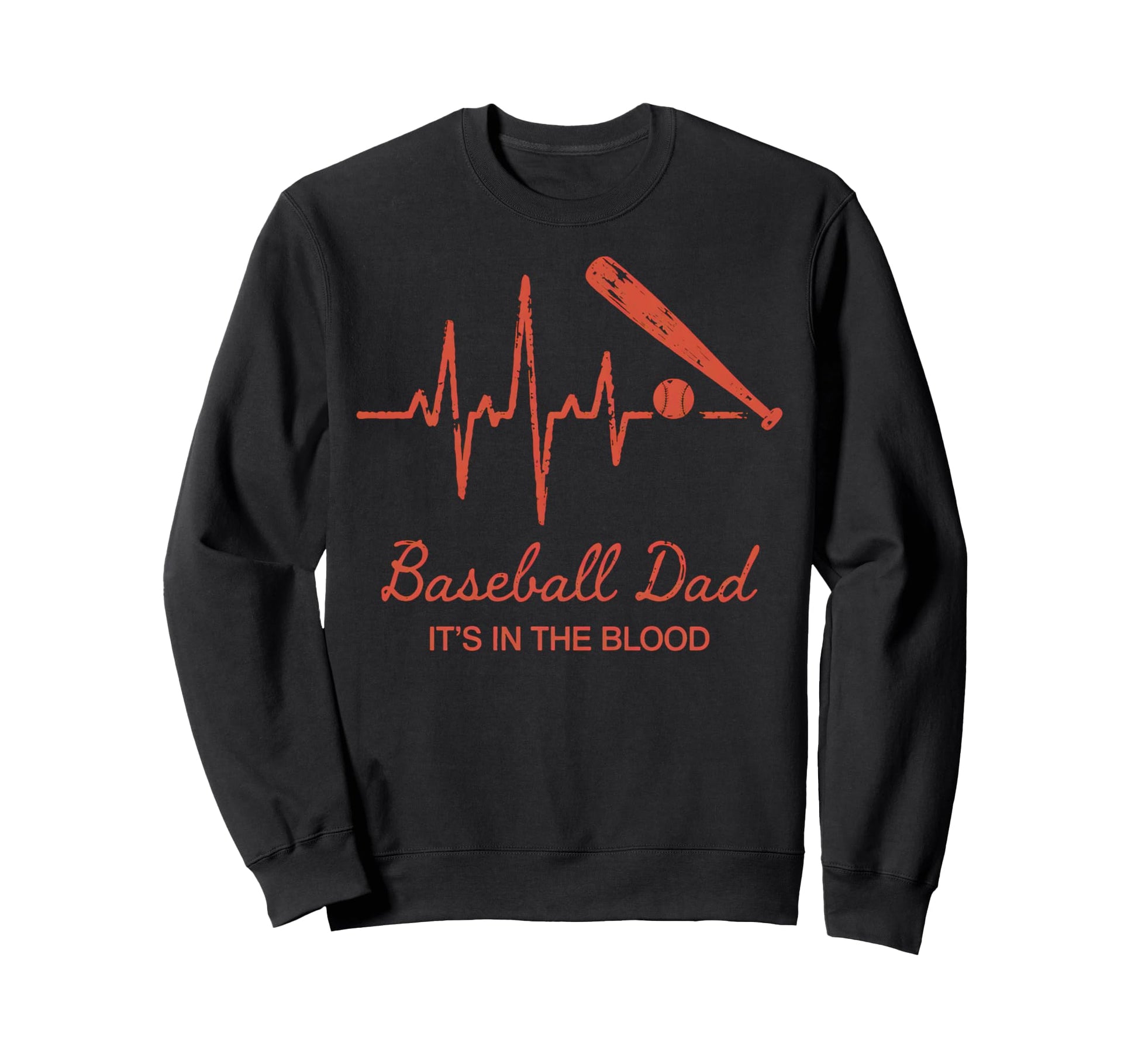 Baseball Heartbeat Baseball Sweatshirt - Casual Everyday Wear for Adults - T-Shirt, Sweatshirt, Hoodie