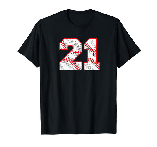 Baseball 21 Player Number 21 T-Shirt - Unique Graphic Men Women - T-Shirt, Sweatshirt, Hoodie