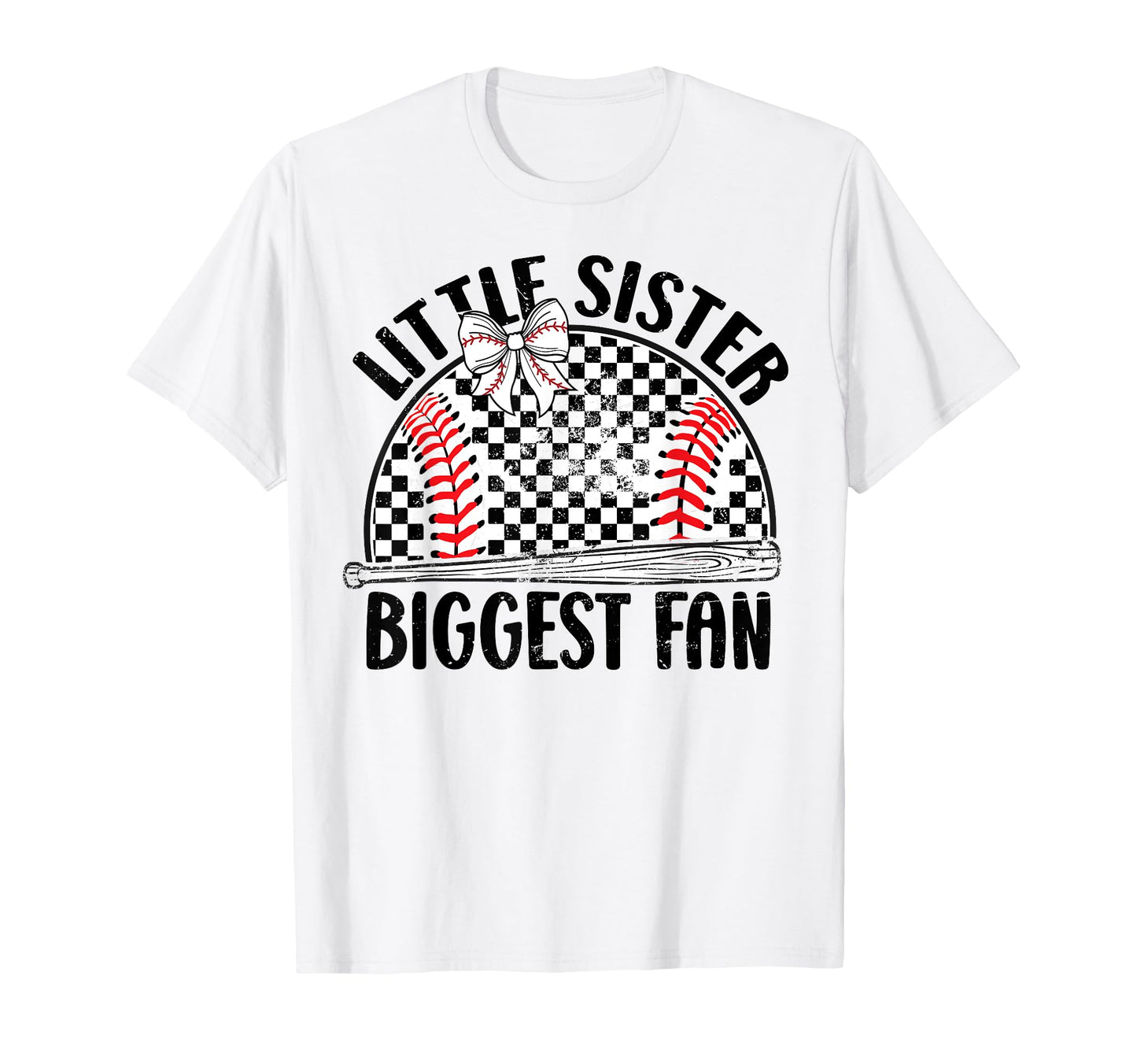 Baseball Little Sister Biggest Fan Lil T-Shirt - Graphic Print Men Women - T-Shirt, Sweatshirt, Hoodie