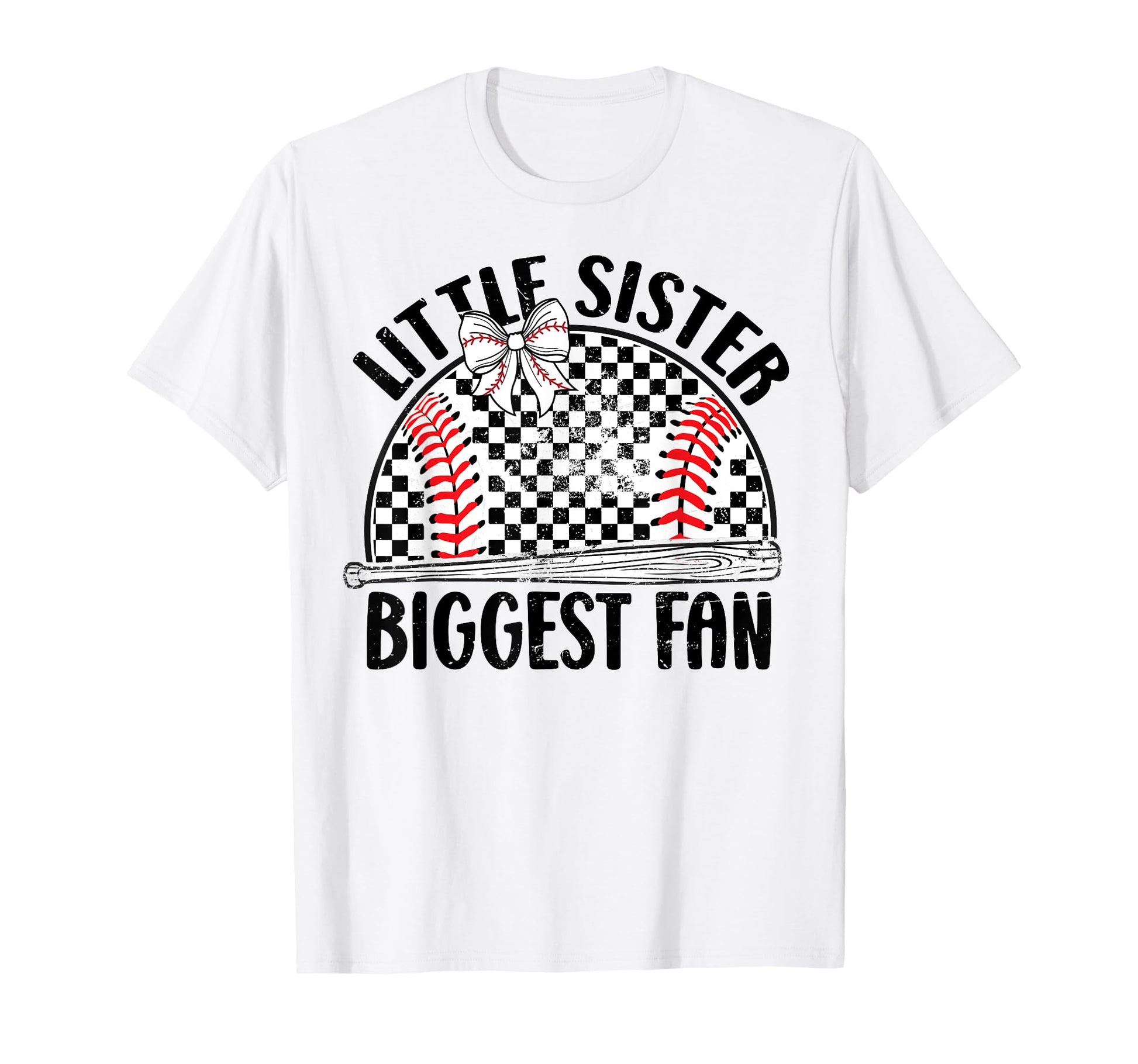 Baseball Little Sister Biggest Fan Lil T-Shirt - Graphic Print Men Women - T-Shirt, Sweatshirt, Hoodie
