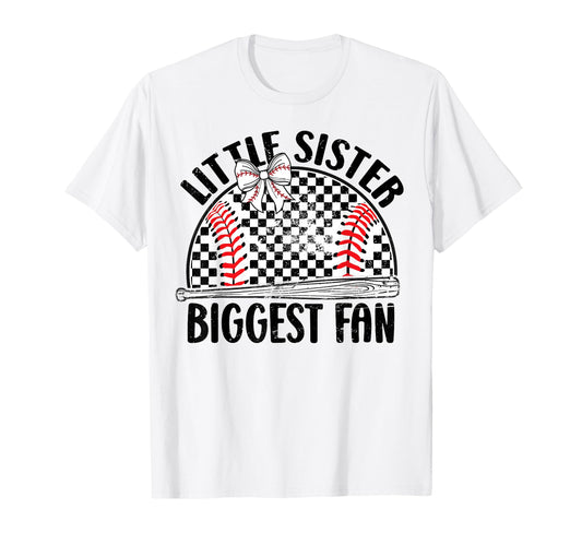 Baseball Little Sister Biggest Fan Lil T-Shirt - Graphic Print Men Women - T-Shirt, Sweatshirt, Hoodie