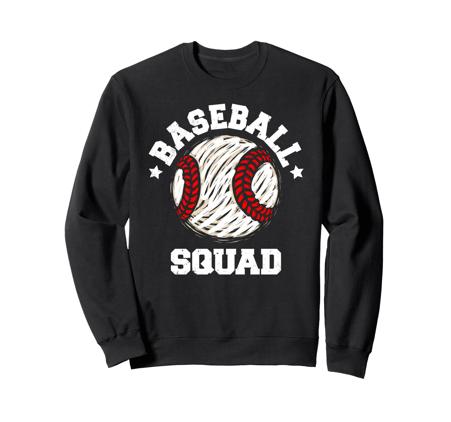 Baseball Squad Distressed Sweatshirt - Custom Art Print for Adults - T-Shirt, Sweatshirt, Hoodie