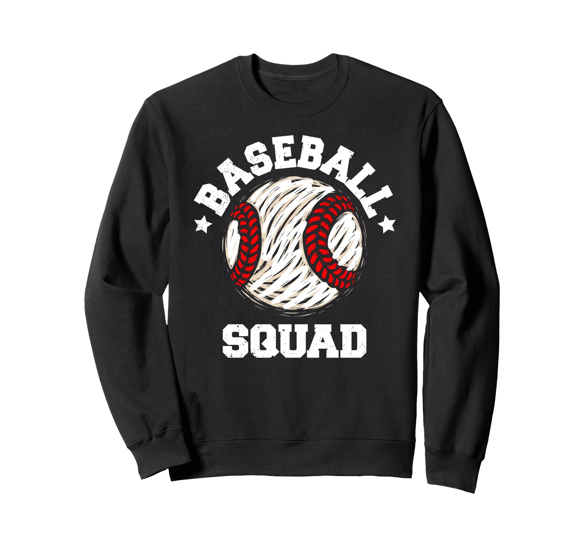 Baseball Squad Distressed Sweatshirt - Custom Art Print for Adults - T-Shirt, Sweatshirt, Hoodie