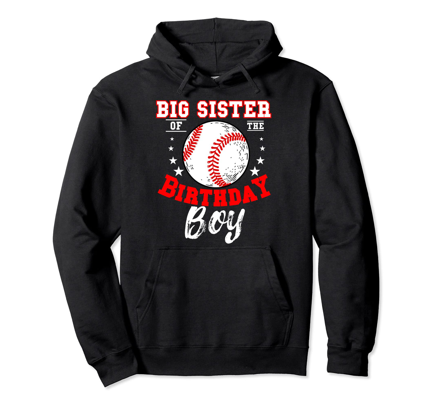 Big Sister Birthday Baseball Theme Bday Hoodie - Unique Graphic Men Women - T-Shirt, Sweatshirt, Hoodie