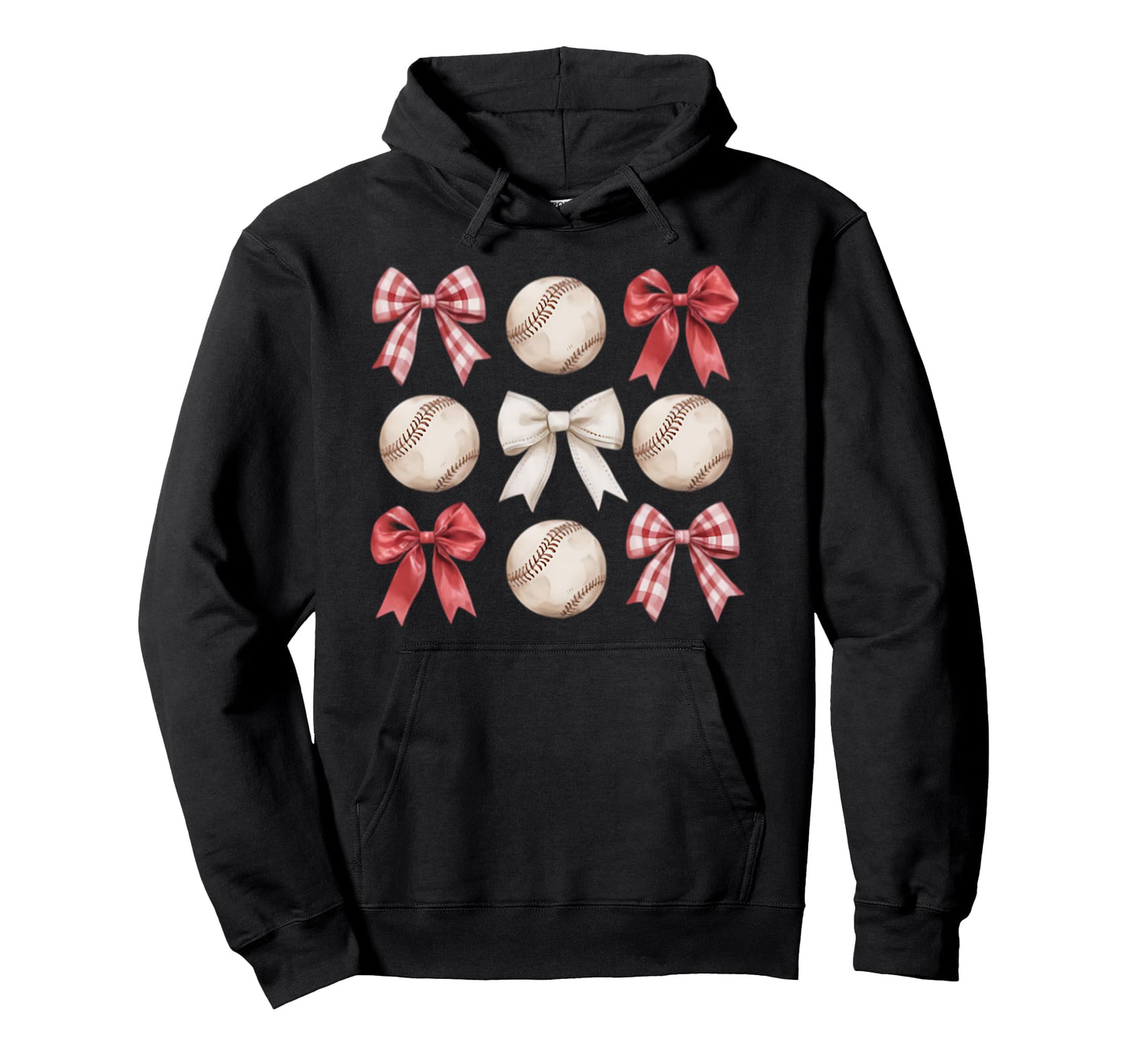 Baseball Coquette Bow Mom Sister Hoodie - Custom Art Print for Adults - T-Shirt, Sweatshirt, Hoodie