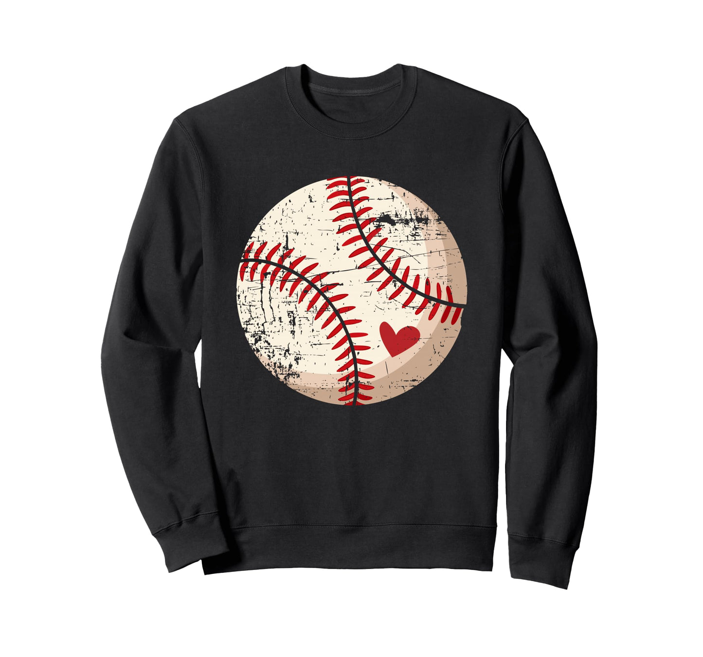 Baseball Heart Motif Sports Lovers Sweatshirt - Novelty Apparel Men Women - T-Shirt, Sweatshirt, Hoodie