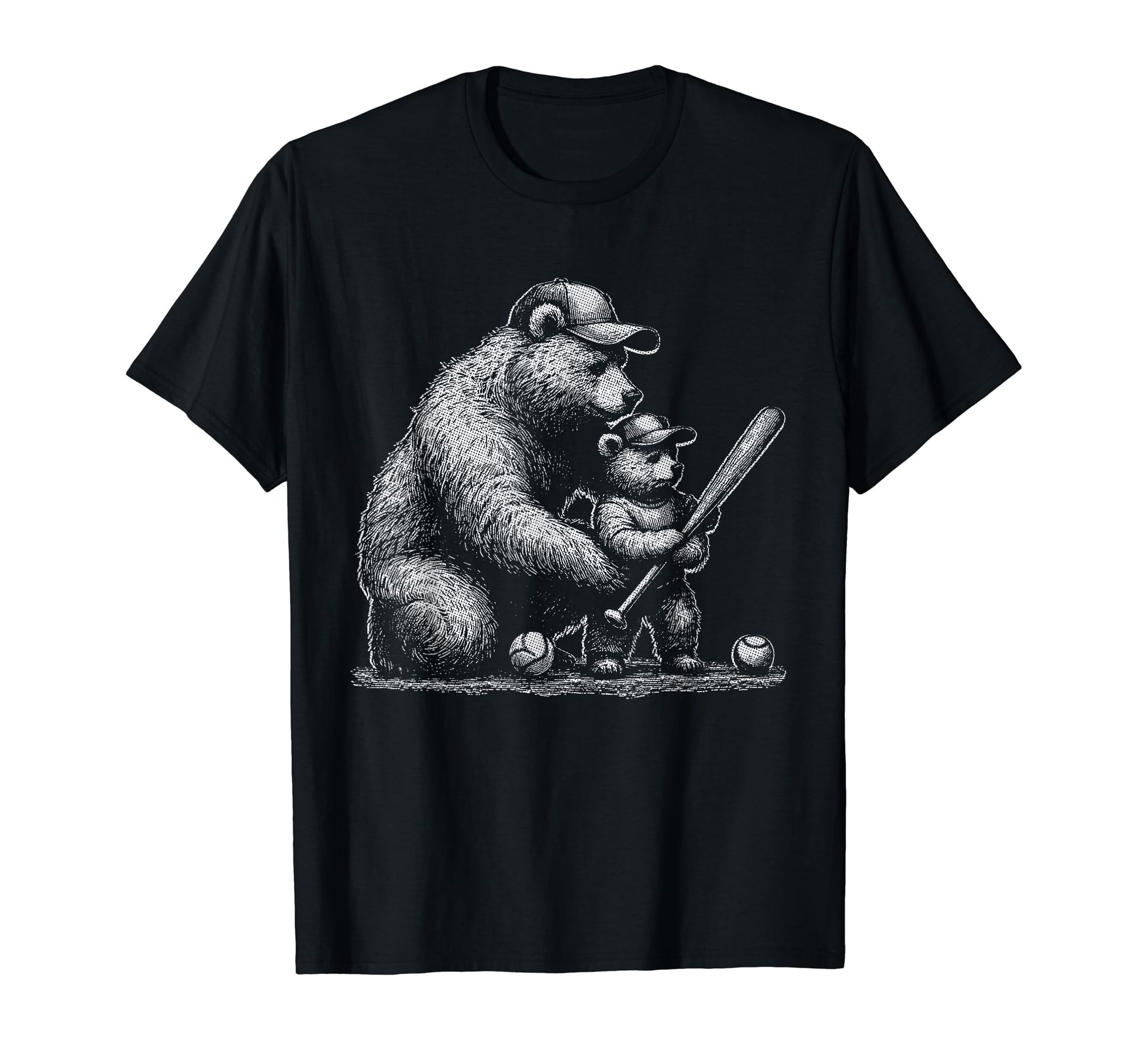 Dad Funny Baseball Bear Dad And Son Son T-Shirt - Novelty Apparel Men Women - T-Shirt, Sweatshirt, Hoodie