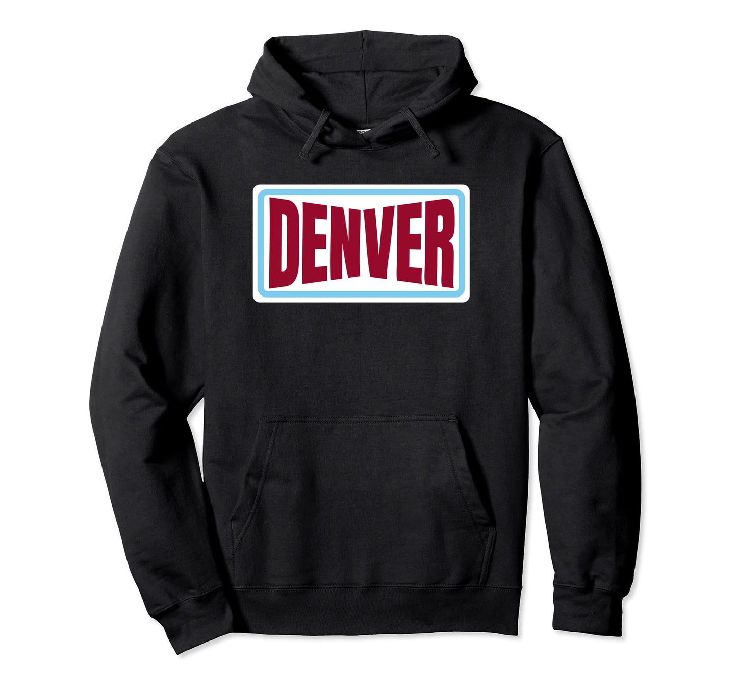 Fun Denver Red Blue Denver Striped Hoodie - Fun Novelty Design for Adults - T-Shirt, Sweatshirt, Hoodie