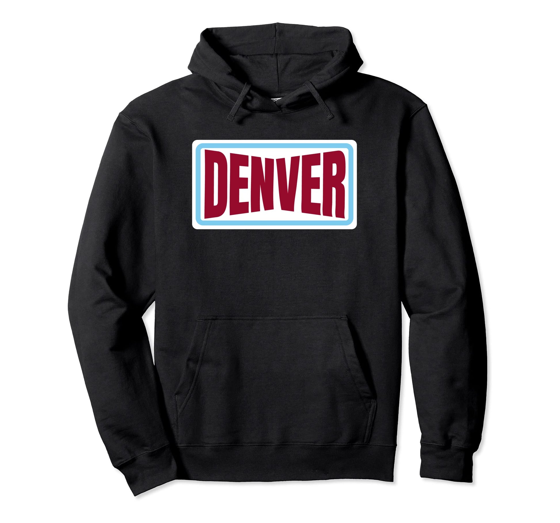 Fun Denver Red Blue Denver Striped Hoodie - Fun Novelty Design for Adults - T-Shirt, Sweatshirt, Hoodie
