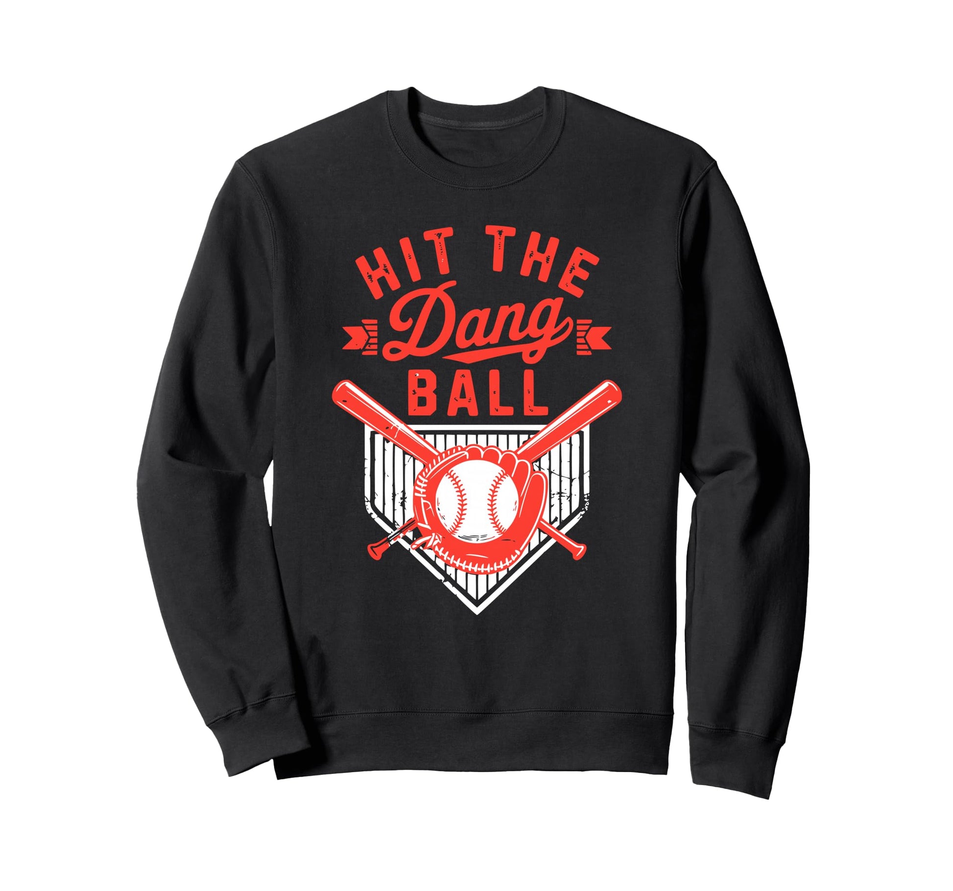 Mens Funny Baseball Hit Dang Ball Sweatshirt - Minimalist Print Men Women - T-Shirt, Sweatshirt, Hoodie