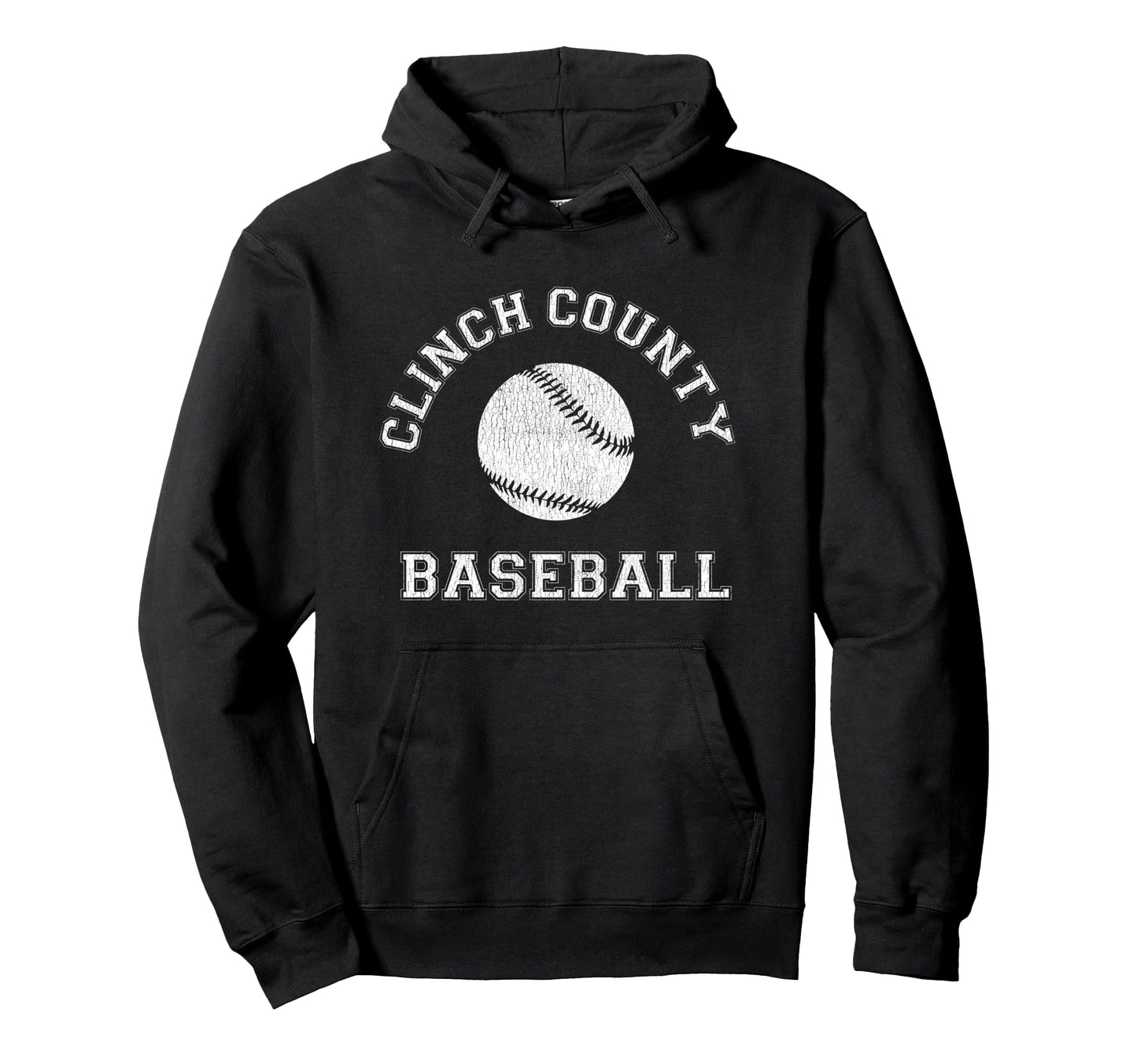 Clinch County Baseball Distressed Hoodie - Custom Art Print for Adults - T-Shirt, Sweatshirt, Hoodie