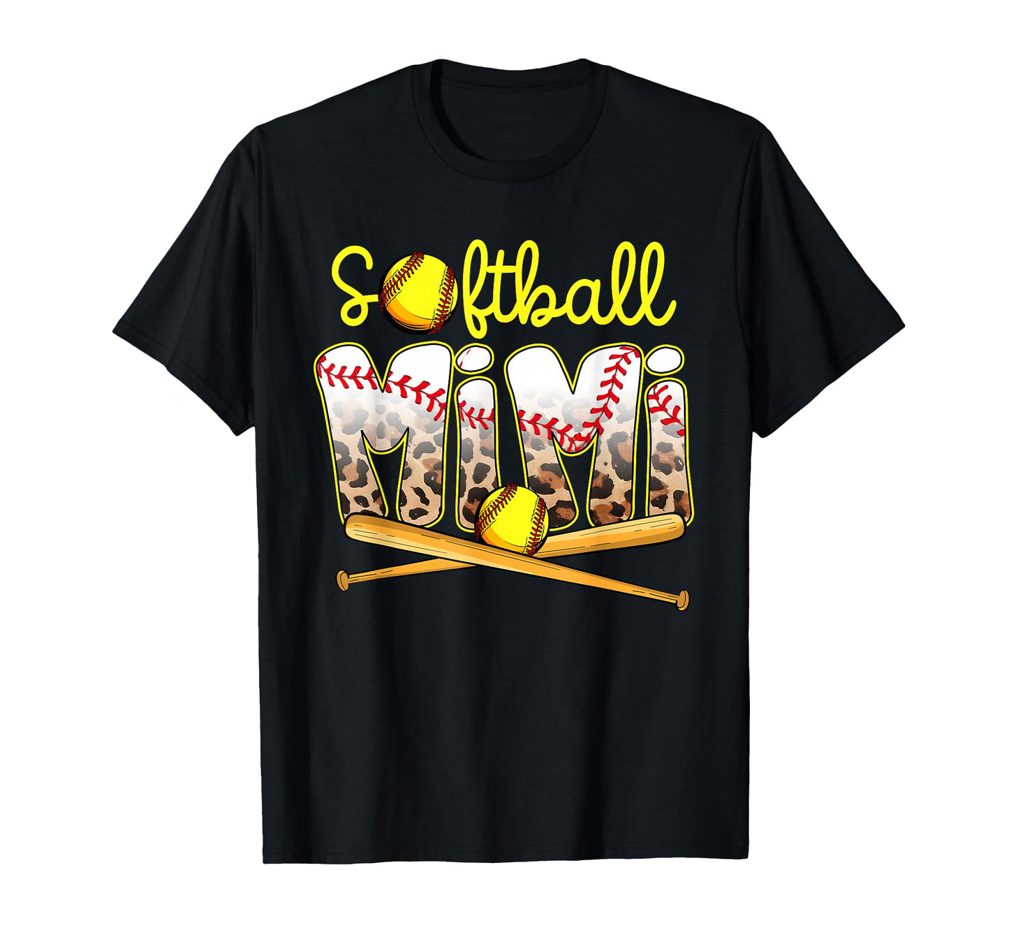 Softball Mimi Leopard Mothers Day T-Shirt - Unique Graphic Men Women - T-Shirt, Sweatshirt, Hoodie