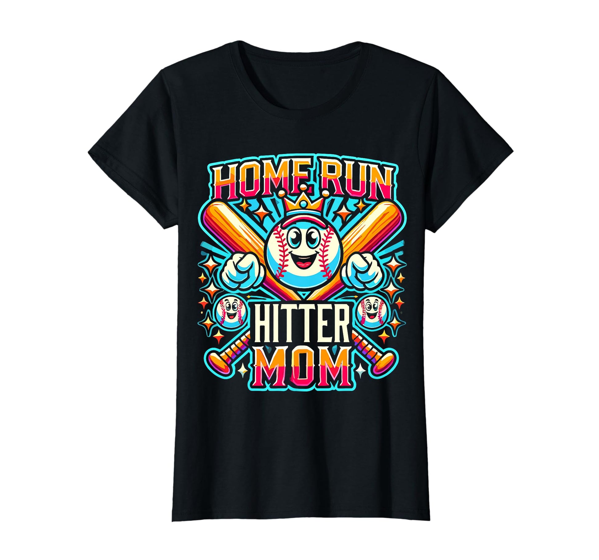 Home Run Hitter Mom Baseball Mothers T-Shirt - Novelty Apparel Men Women - T-Shirt, Sweatshirt, Hoodie