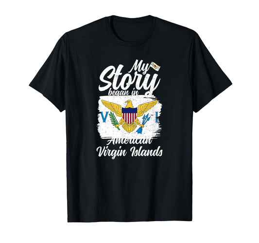 American Virgin Islands Flag Proud T-Shirt - Fun Novelty Design for Adults - T-Shirt, Sweatshirt, Hoodie