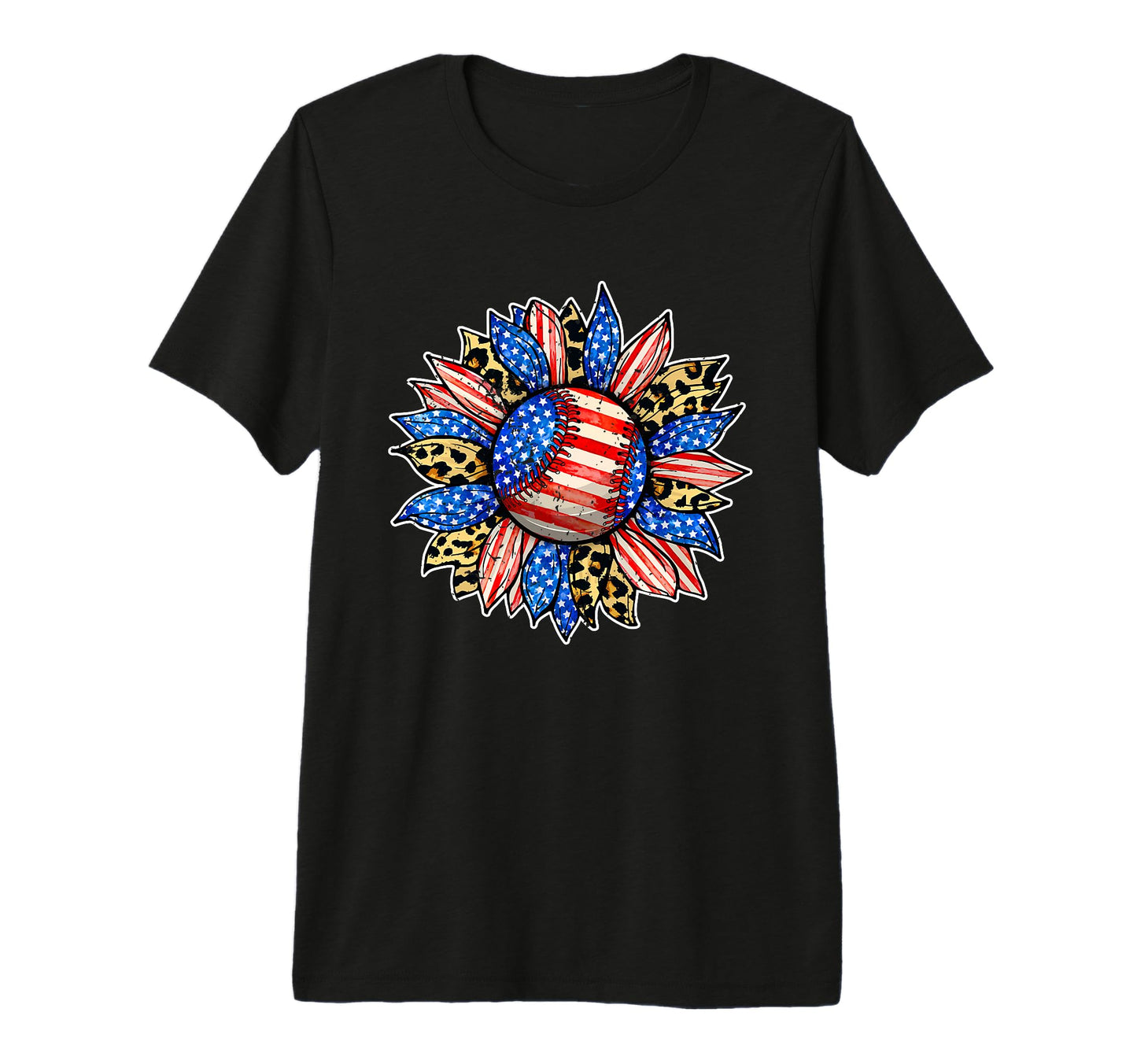 Leopard Sunflower Funny Baseball Lover T-Shirt - Novelty Apparel Men Women - T-Shirt, Sweatshirt, Hoodie
