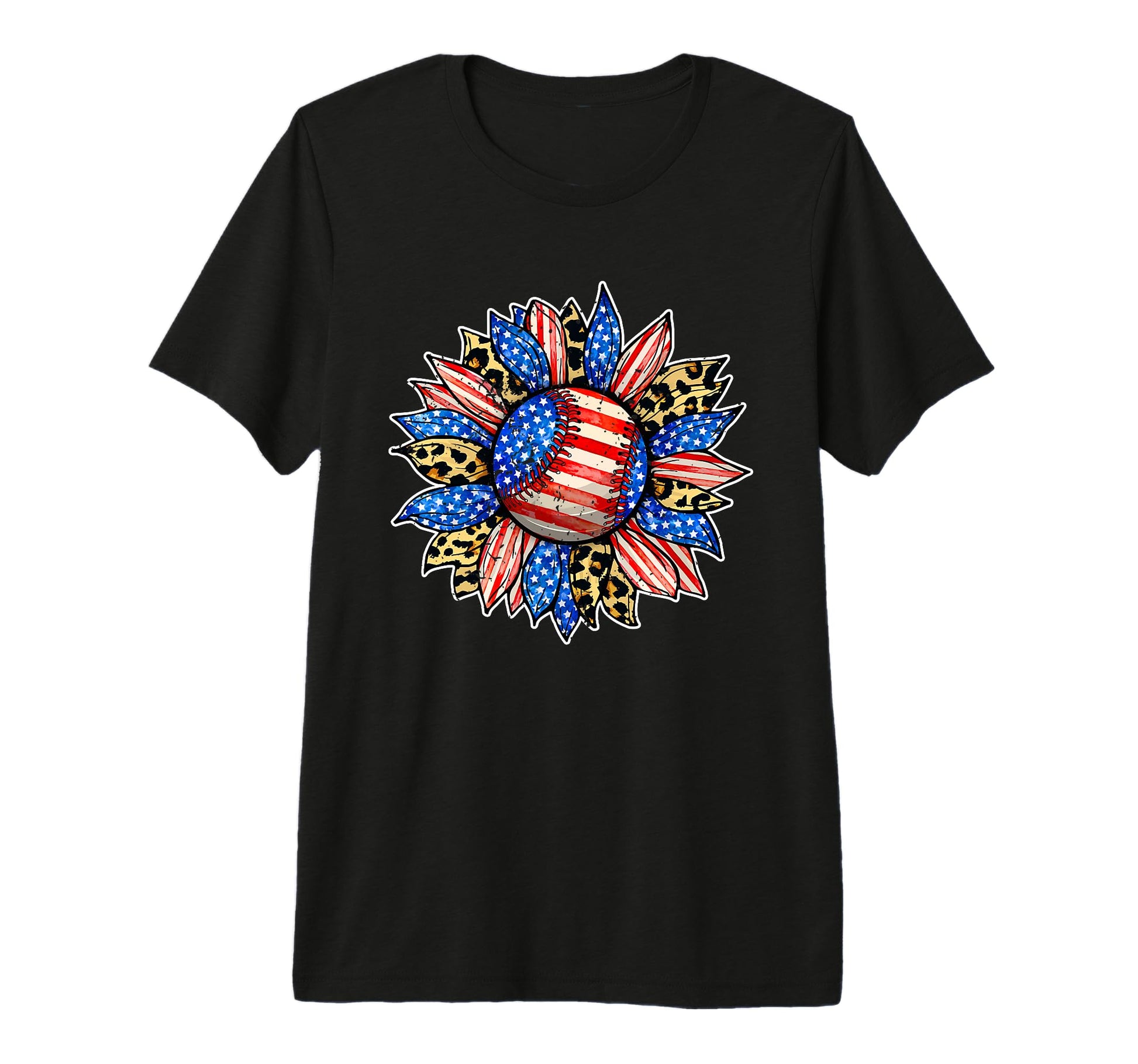 Leopard Sunflower Funny Baseball Lover T-Shirt - Novelty Apparel Men Women - T-Shirt, Sweatshirt, Hoodie