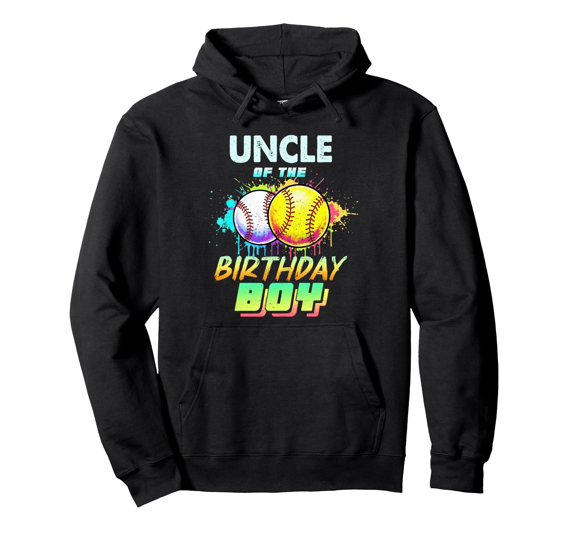 Uncle Birthday Baseball Softball Hoodie - Minimalist Print for Adults - T-Shirt, Sweatshirt, Hoodie