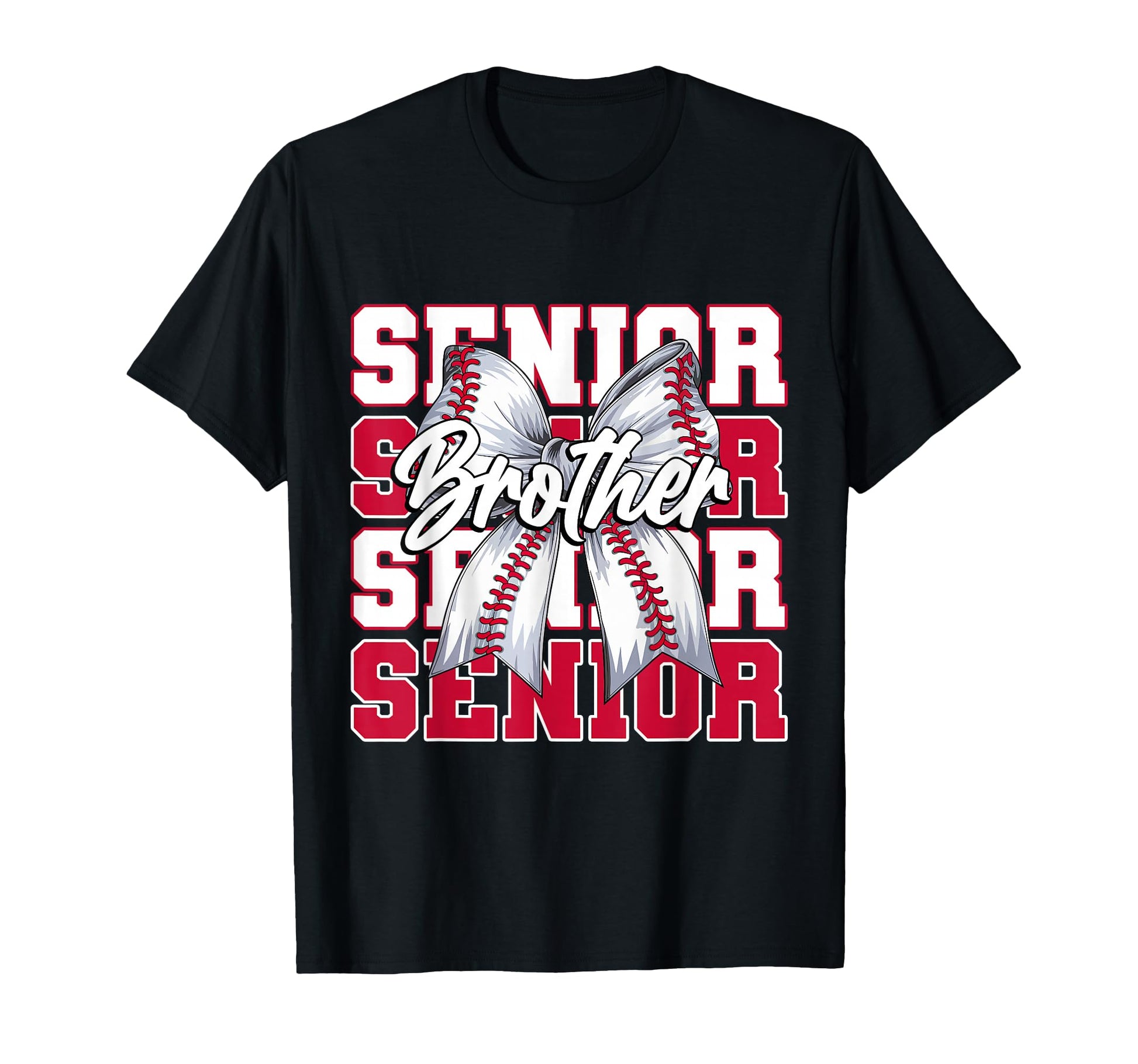 Baseball Brother Senior 2026 Coquette Bow T-Shirt - Unique Graphic Unisex - T-Shirt, Sweatshirt, Hoodie