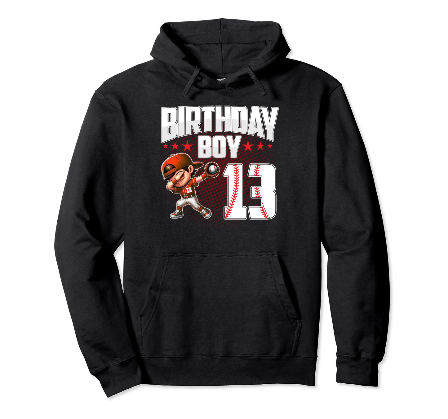 13Th Birthday Baseball Dabbing 13 Years Old Hoodie - Graphic Print Unisex - T-Shirt, Sweatshirt, Hoodie