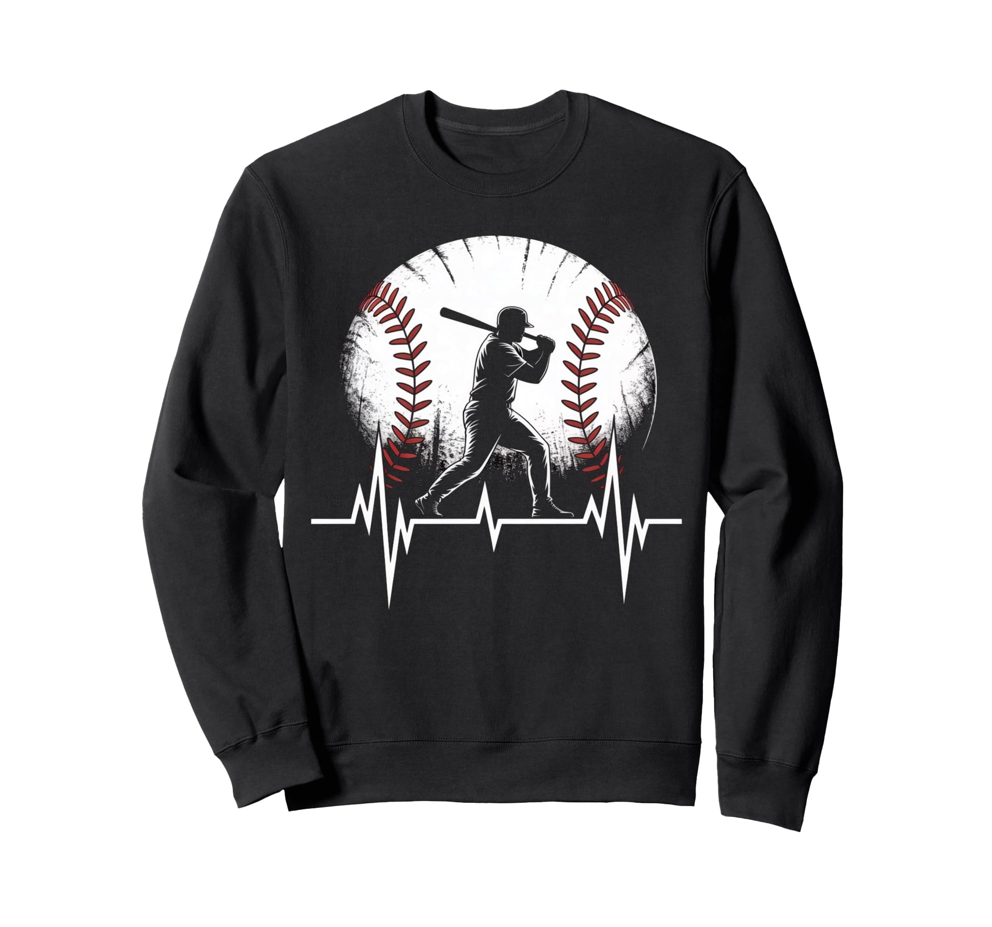 Baseball Heartbeat Batter Sweatshirt - Trendy Graphic for Adults - T-Shirt, Sweatshirt, Hoodie