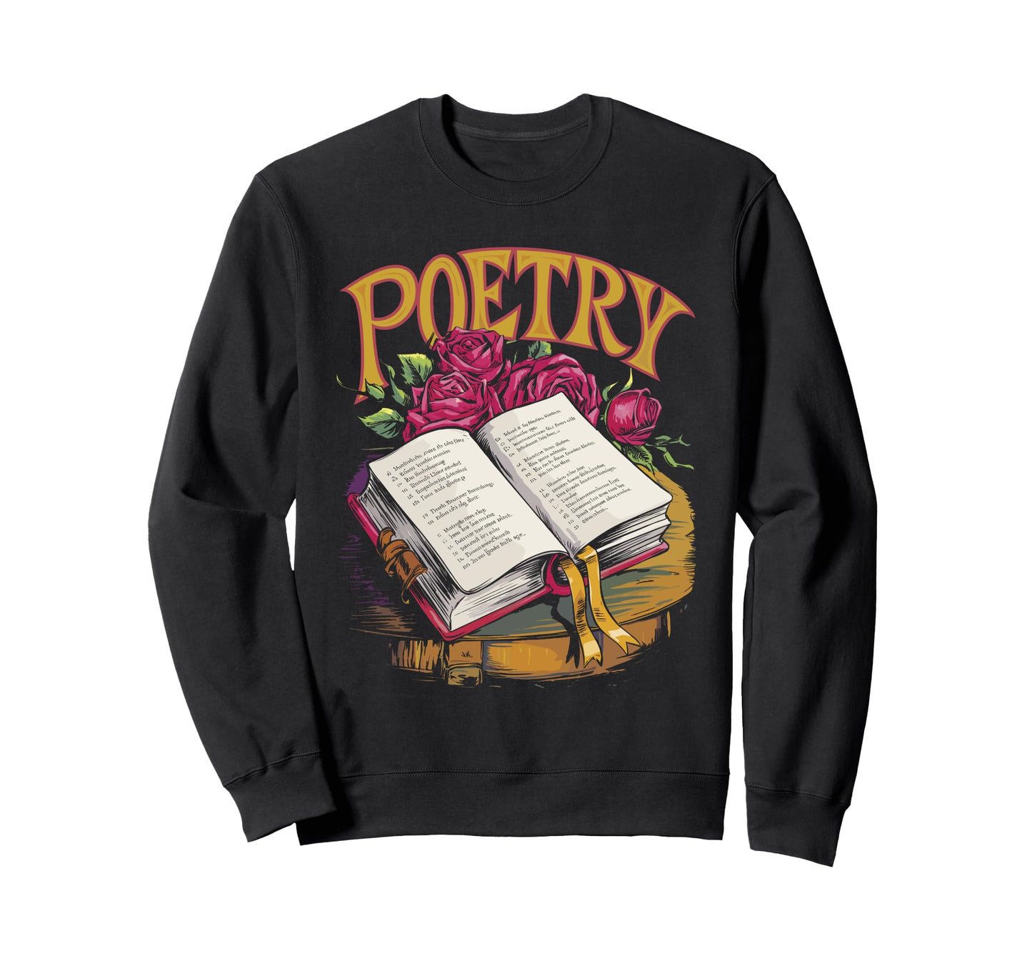 Poetry Distressed Typography Sweatshirt - Casual Everyday Wear for Adults - T-Shirt, Sweatshirt, Hoodie