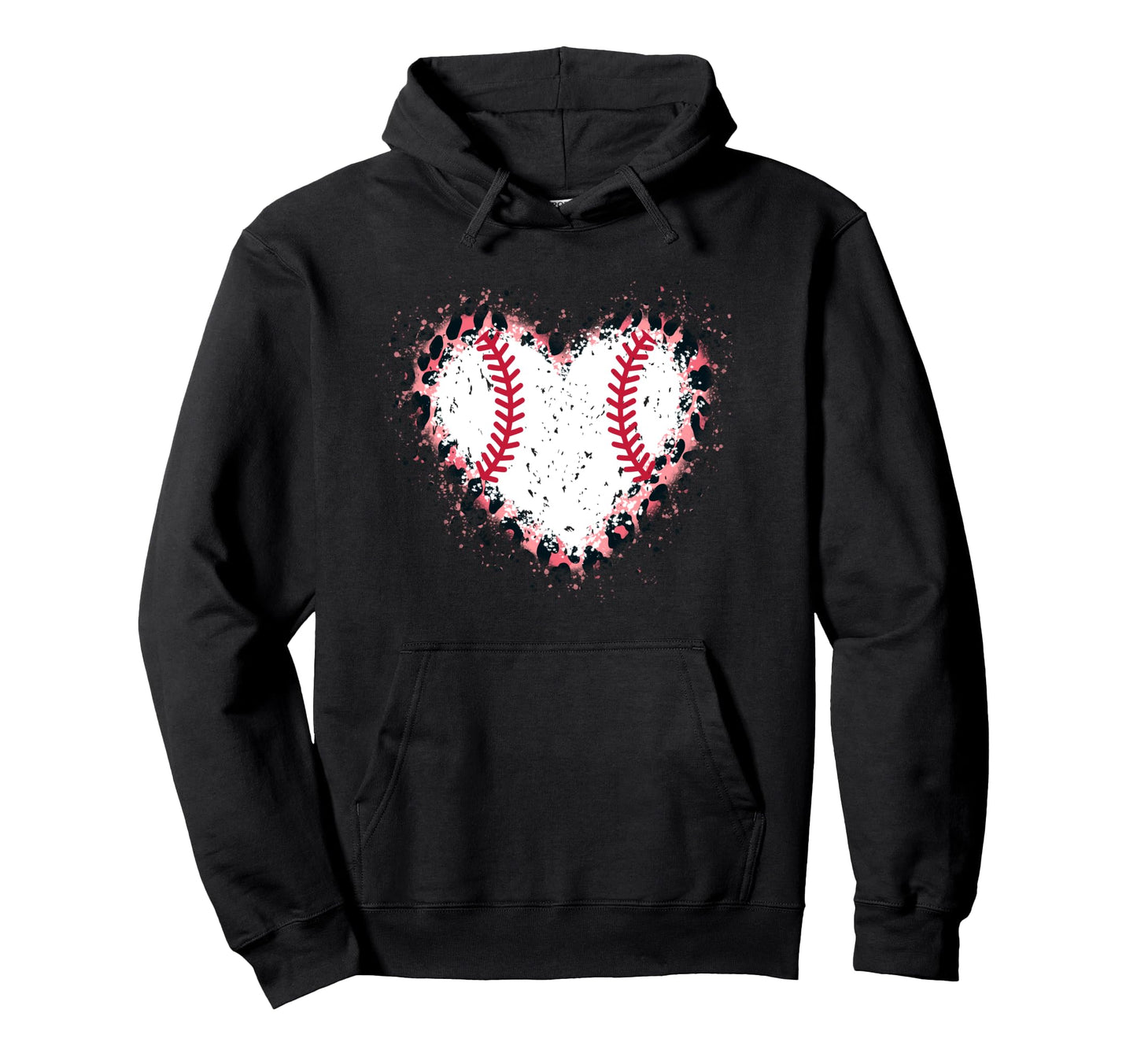 Funny Baseball Heart Baseball Leopard Hoodie - Streetwear Style Men Women - T-Shirt, Sweatshirt, Hoodie
