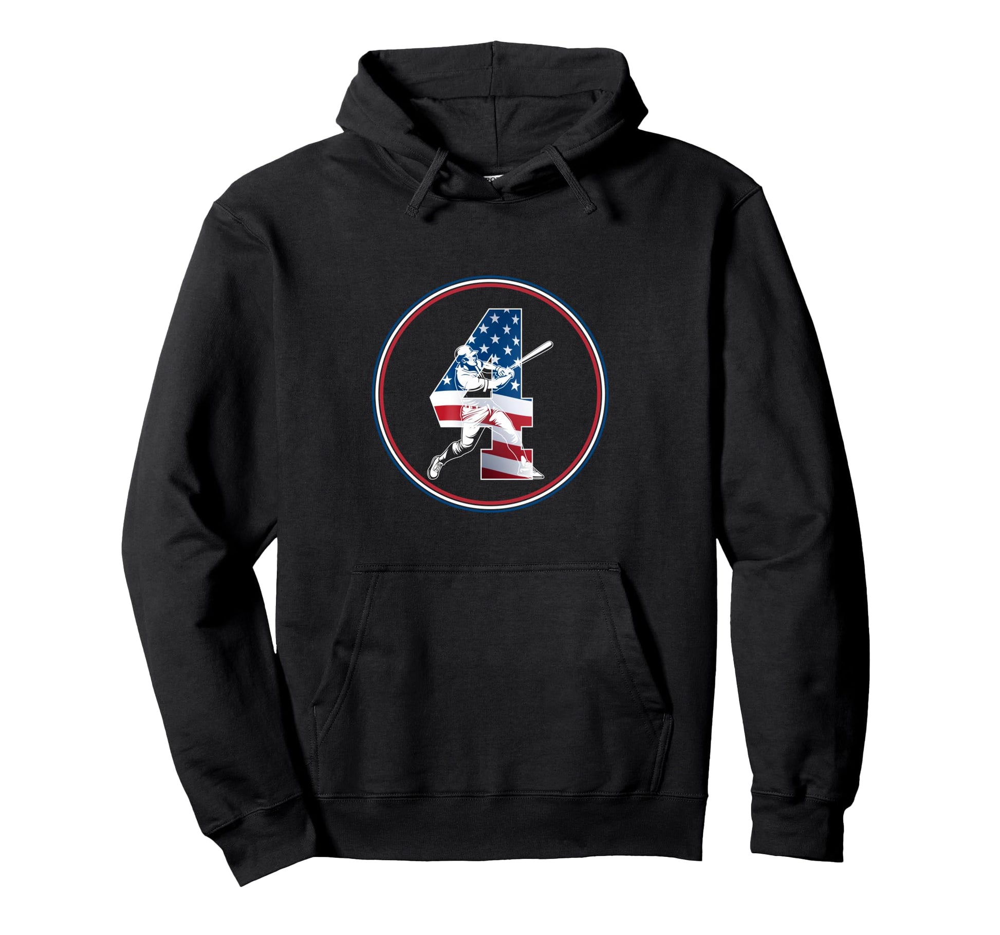 Number 4 Years Baseball 4Th Birthday Hoodie - Minimalist Print Men Women - T-Shirt, Sweatshirt, Hoodie