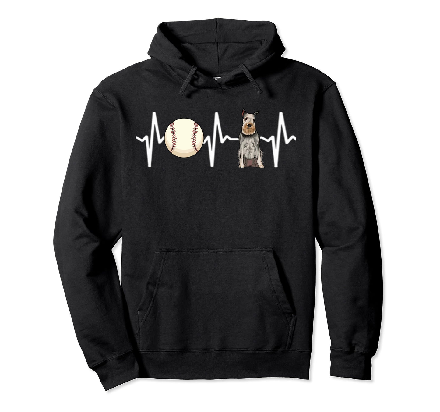 Baseball Standard Schnauzer Heartbeat Dog Hoodie - Streetwear Style Unisex - T-Shirt, Sweatshirt, Hoodie