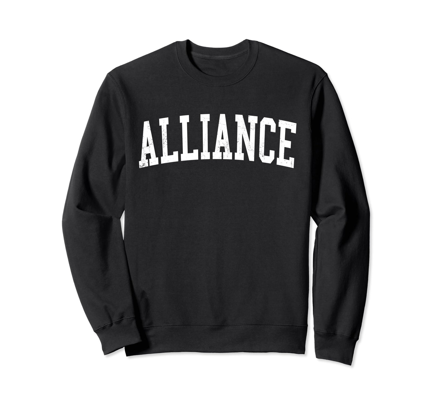 Alliance Ne Distressed White Sweatshirt - Minimalist Print for Adults - T-Shirt, Sweatshirt, Hoodie