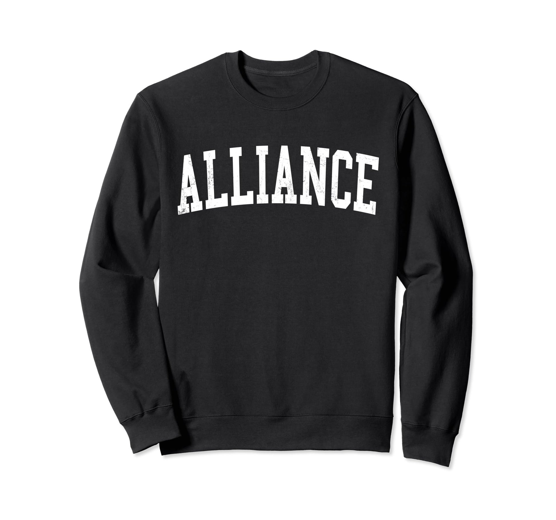 Alliance Ne Distressed White Sweatshirt - Minimalist Print for Adults - T-Shirt, Sweatshirt, Hoodie