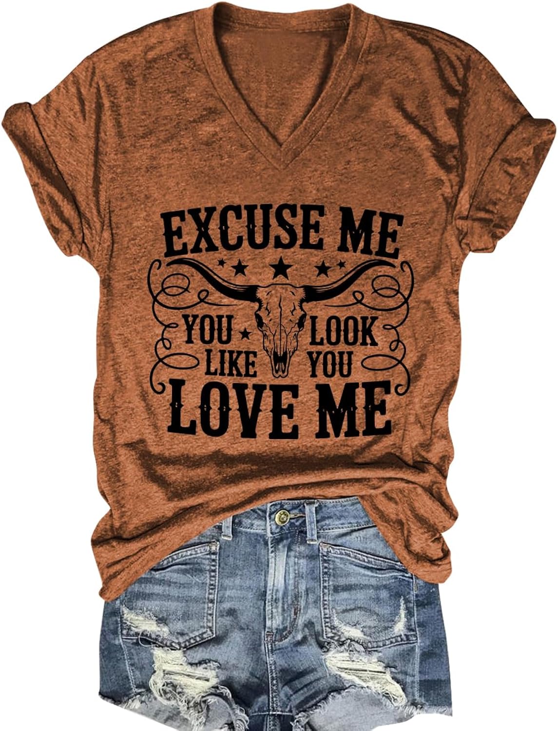 Excuse me You Look Like Love Vintage Cow Skull - Adult & Kids T-Shirts, Sweatshirts & Hoodies apparel design preview 1