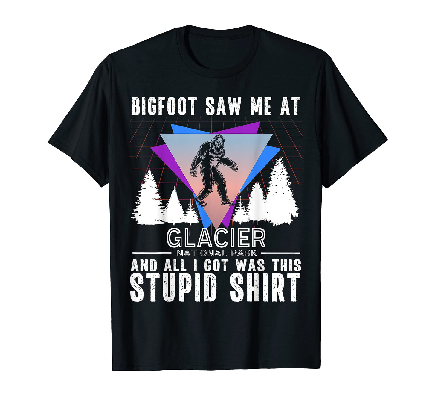 Glacier National Park Montana Bigfoot T-Shirt - Trendy Graphic Men Women - T-Shirt, Sweatshirt, Hoodie