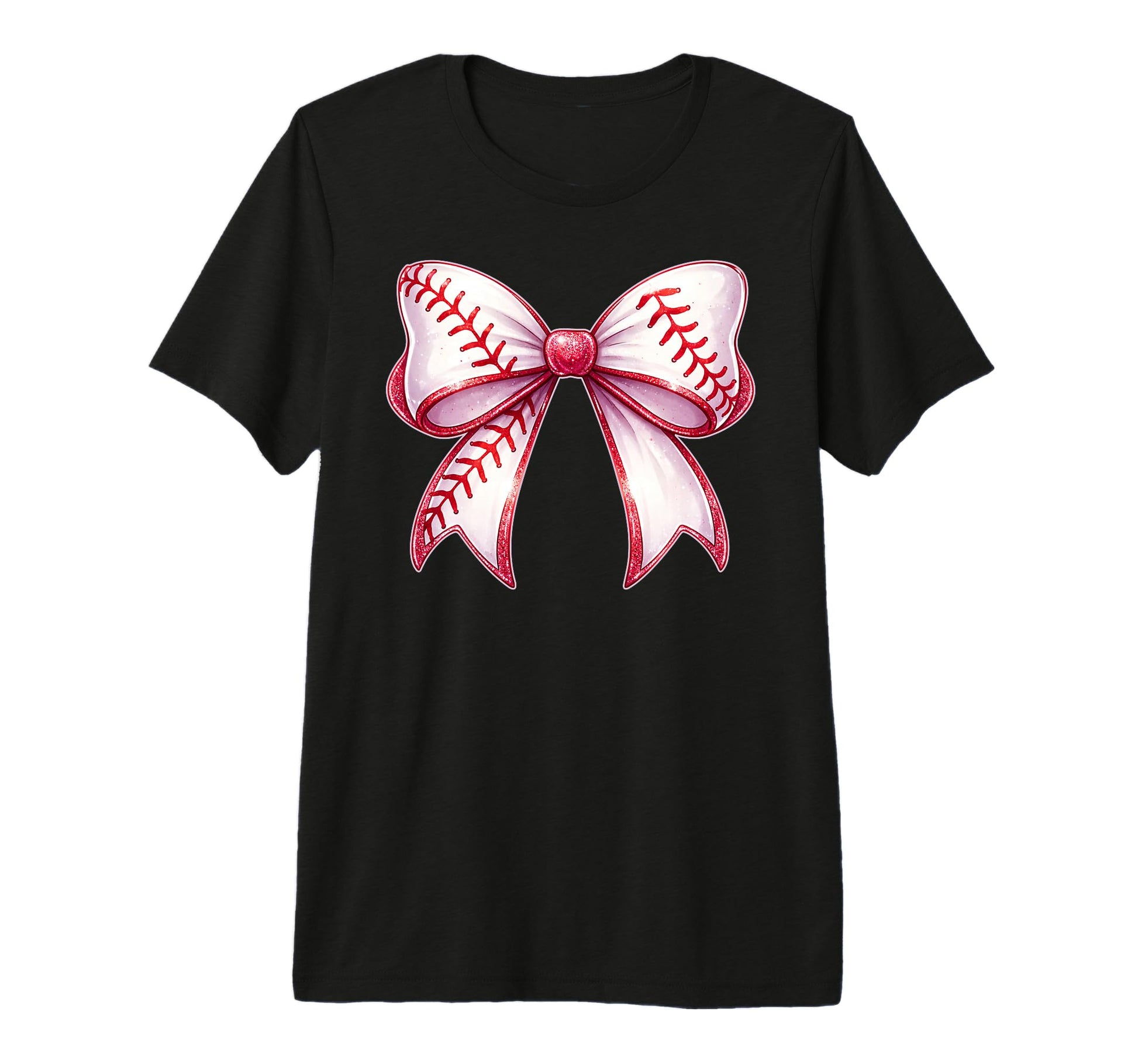Baseball Bow Baseball Mom Mama Tri T-Shirt - Aesthetic Graphic for Adults - T-Shirt, Sweatshirt, Hoodie
