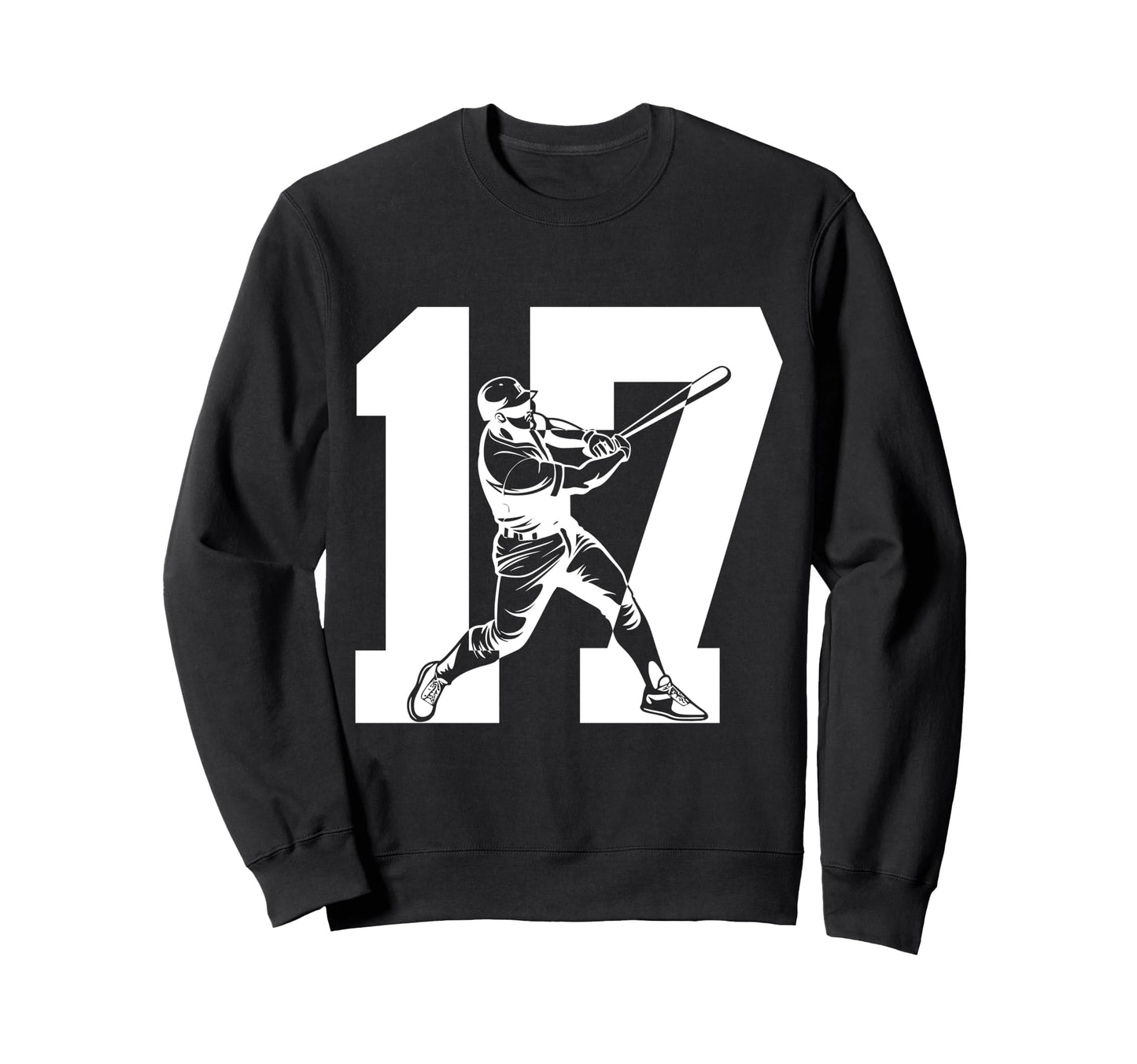 Number 17 Years Baseball 17Th Birthday Sweatshirt - Custom Art Print Unisex - T-Shirt, Sweatshirt, Hoodie