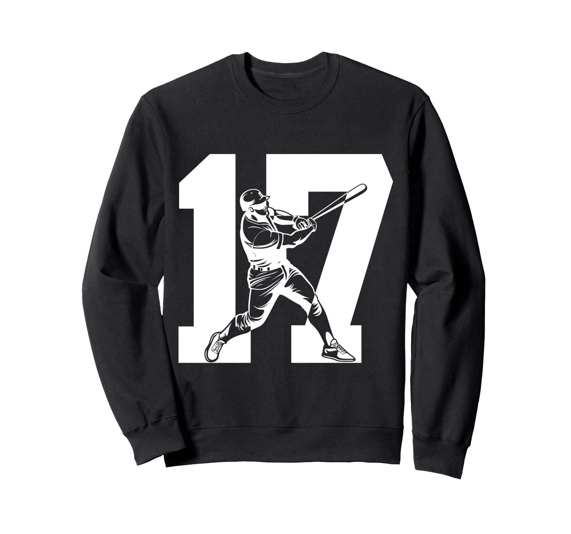 Number 17 Years Baseball 17Th Birthday Sweatshirt - Custom Art Print Unisex - T-Shirt, Sweatshirt, Hoodie