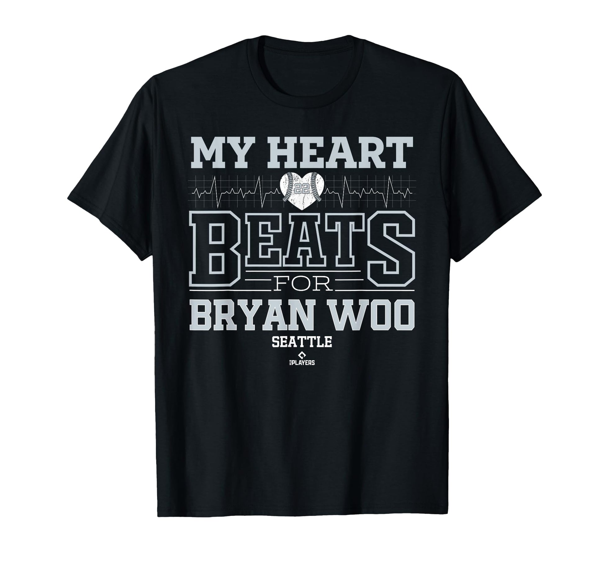 My Heart Beats Bryan Woo Seattle Baseball T-Shirt - Unique Graphic Unisex - T-Shirt, Sweatshirt, Hoodie