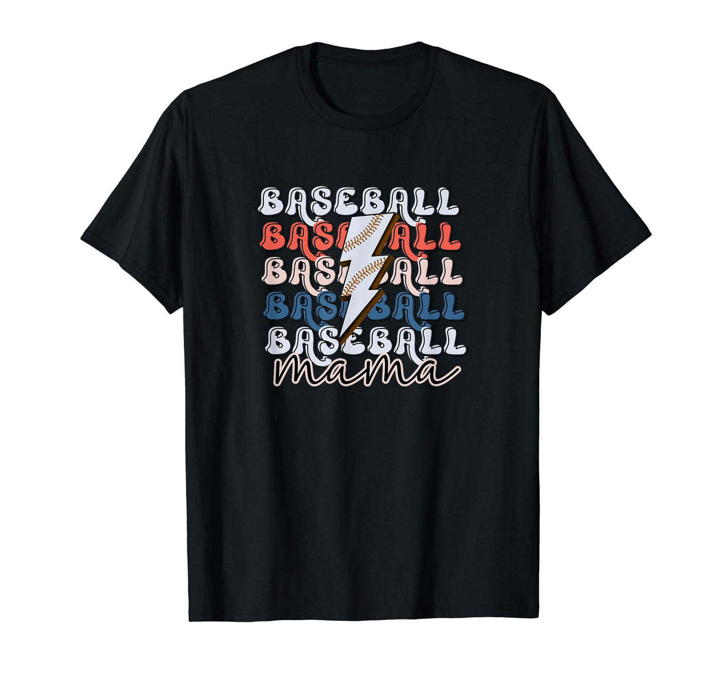 Baseball Mama Lightning Bolt T-Shirt - Trendy Graphic for Adults - T-Shirt, Sweatshirt, Hoodie