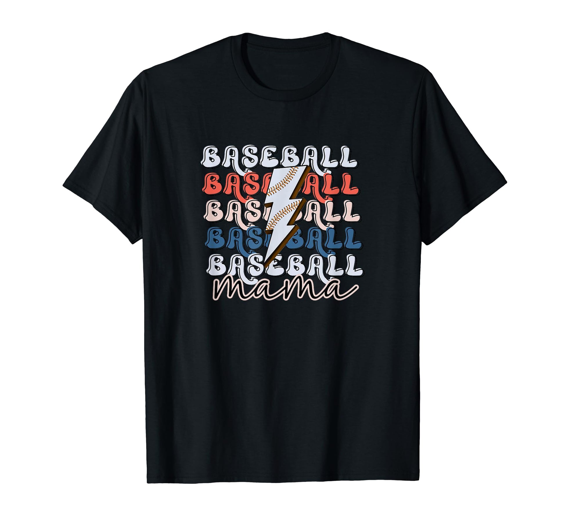 Baseball Mama Lightning Bolt T-Shirt - Trendy Graphic for Adults - T-Shirt, Sweatshirt, Hoodie