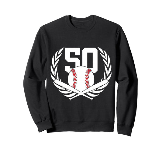 50 Years Number 50 Baseball 50Th Sweatshirt - Aesthetic Graphic for Adults - T-Shirt, Sweatshirt, Hoodie
