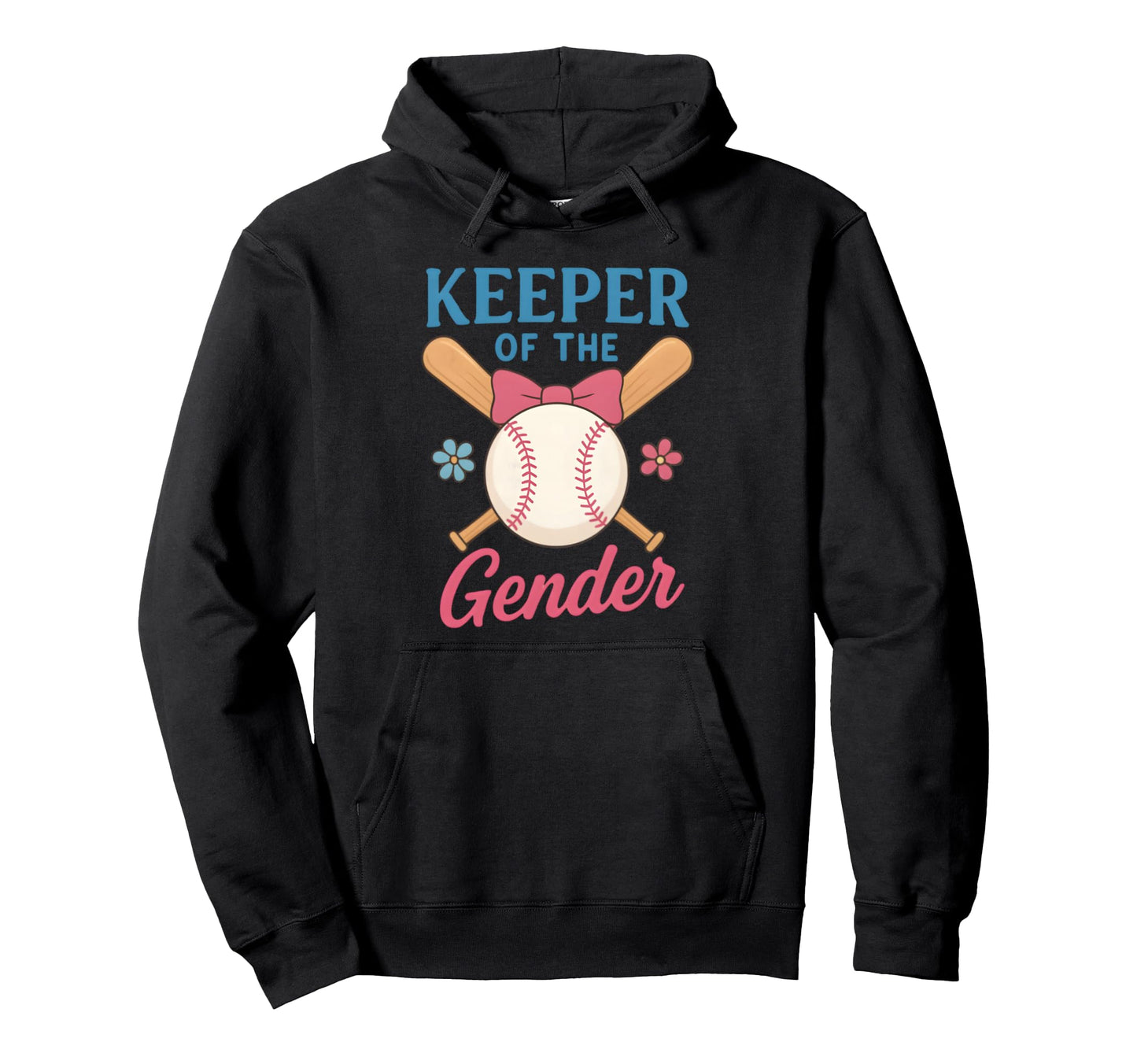 Keeper Gender Baseball Or Bows Funny Reveal Hoodie - Graphic Print Unisex - T-Shirt, Sweatshirt, Hoodie