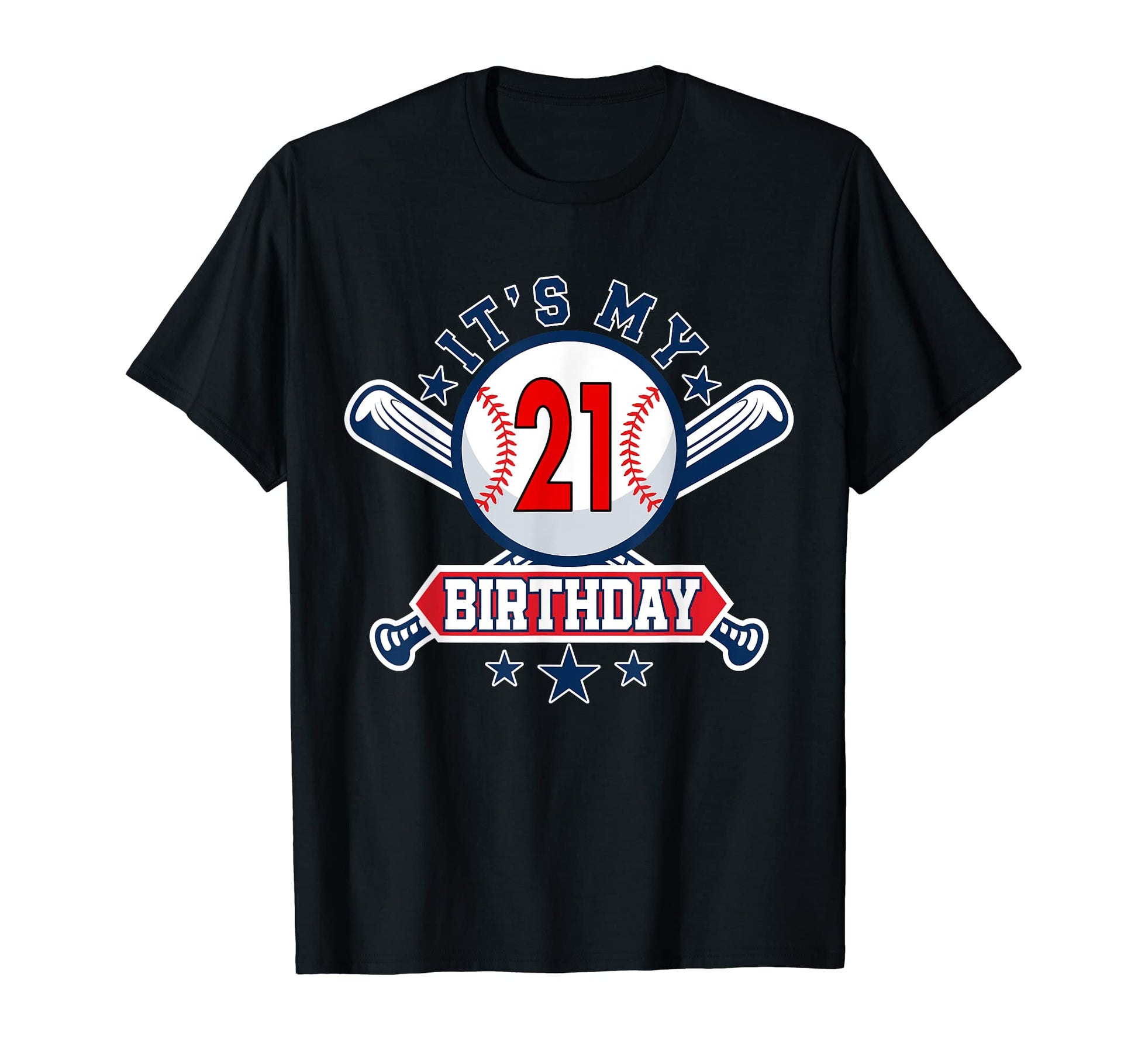 21 Years Old Baseball Player 21Th T-Shirt - Trendy Graphic Men Women - T-Shirt, Sweatshirt, Hoodie