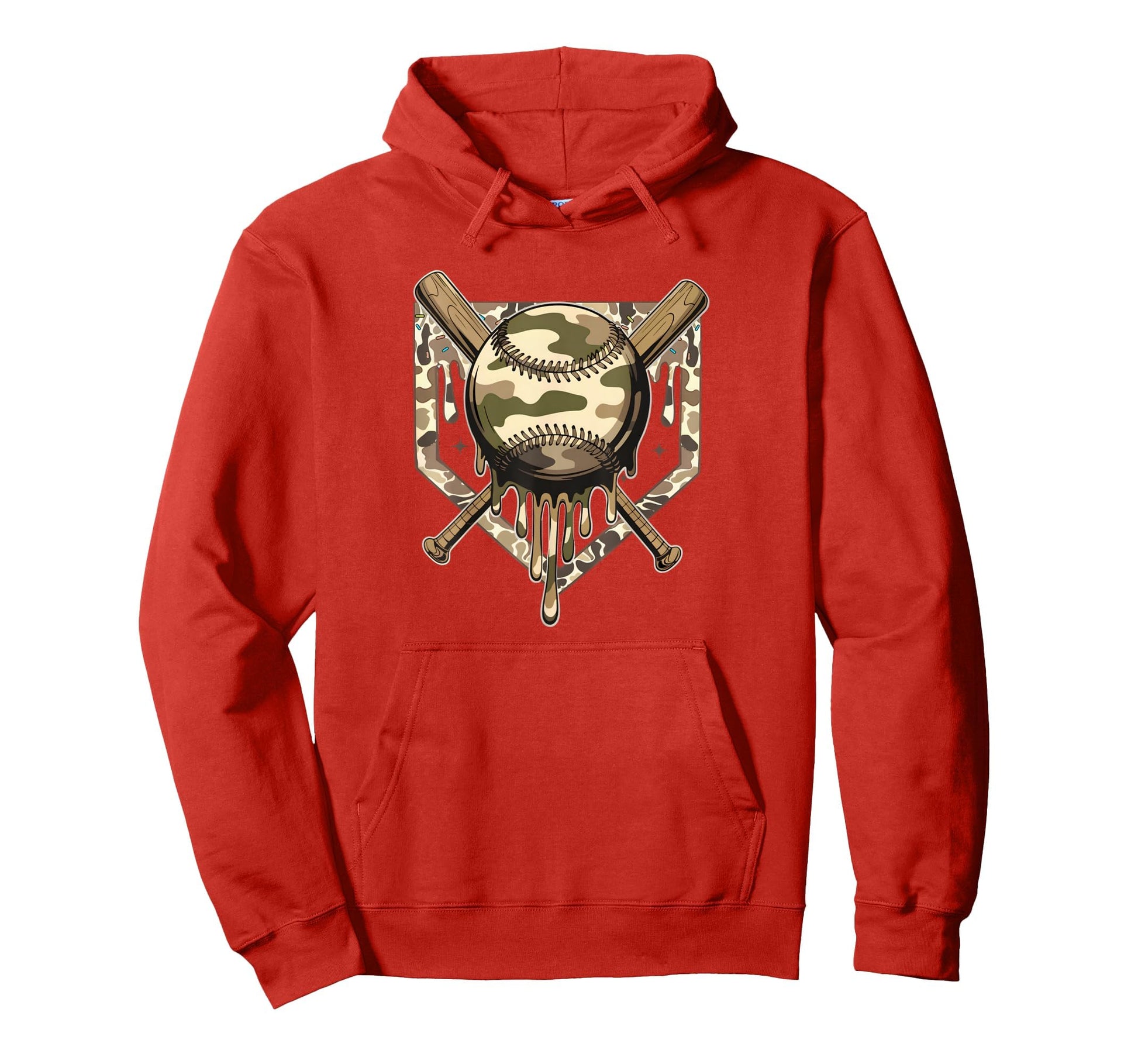 Dripping Baseball Camo Camouflage Game Hoodie - Custom Art Print Men Women - T-Shirt, Sweatshirt, Hoodie