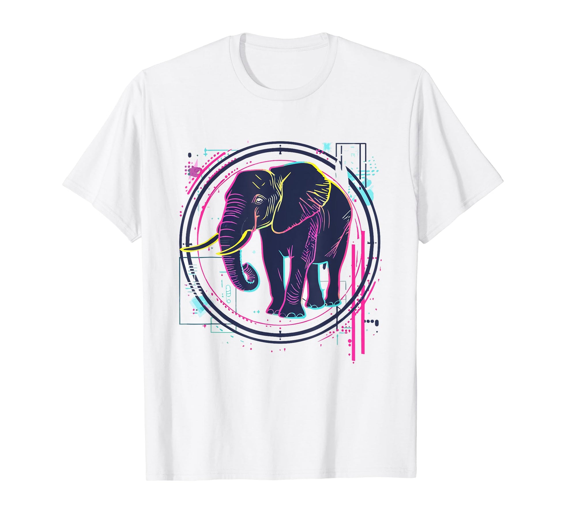 Elephant 80S Synthwave Africa Elephant T-Shirt - Unique Graphic for Adults - T-Shirt, Sweatshirt, Hoodie