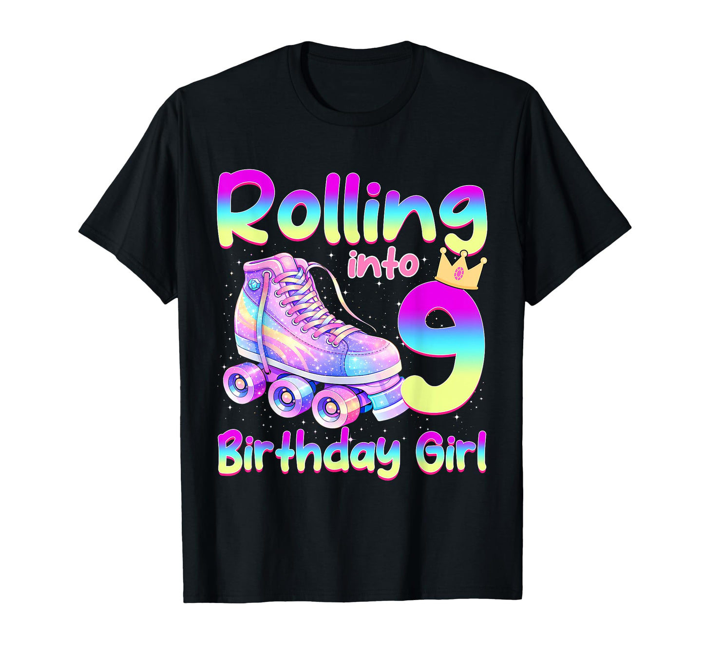Rolling Into 9 Years Old Roller T-Shirt - Minimalist Print for Adults - T-Shirt, Sweatshirt, Hoodie