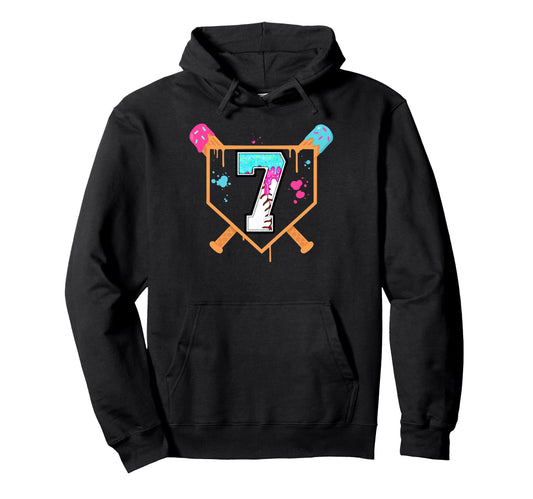 Baseball 7Th Birthday Ice Cream Hoodie - Casual Everyday Wear for Adults - T-Shirt, Sweatshirt, Hoodie