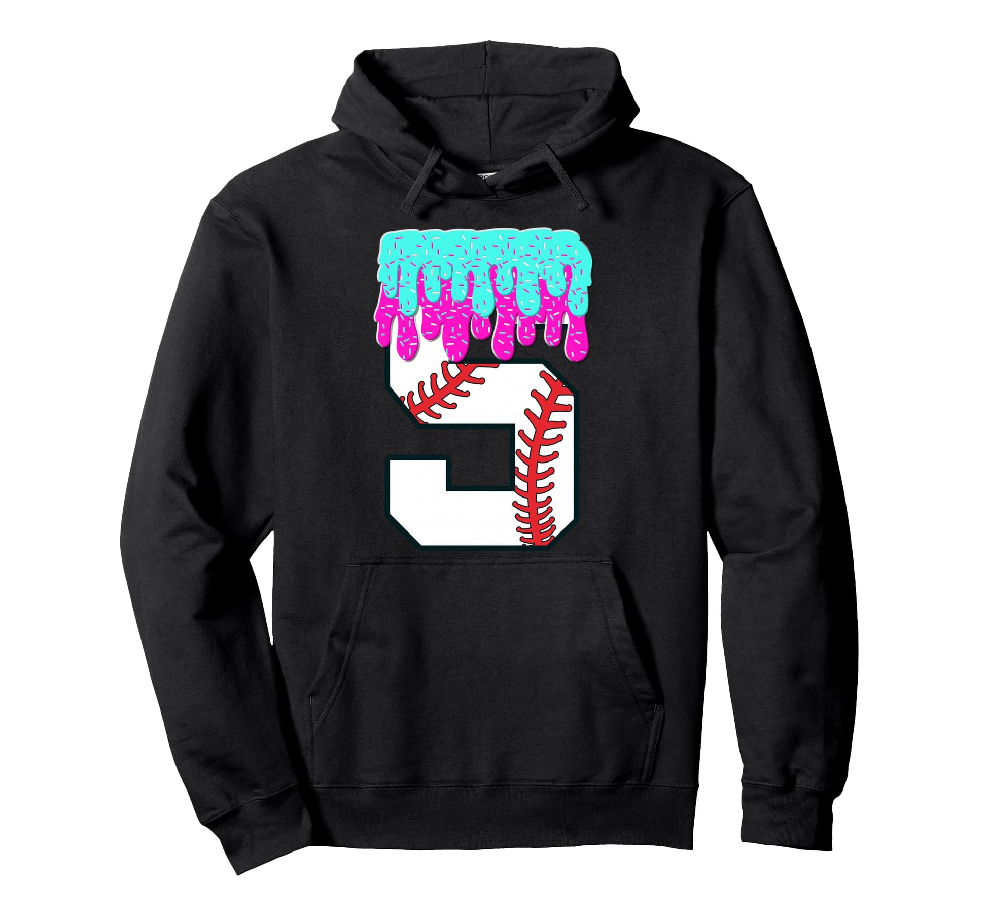 Baseball Drip 5 Year Old 5Th Birthday Hoodie - Custom Art Print for Adults - T-Shirt, Sweatshirt, Hoodie