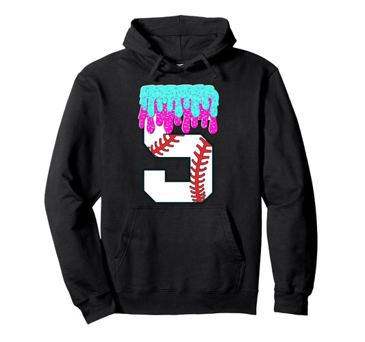 Baseball Drip 5 Year Old 5Th Birthday Hoodie - Custom Art Print for Adults - T-Shirt, Sweatshirt, Hoodie