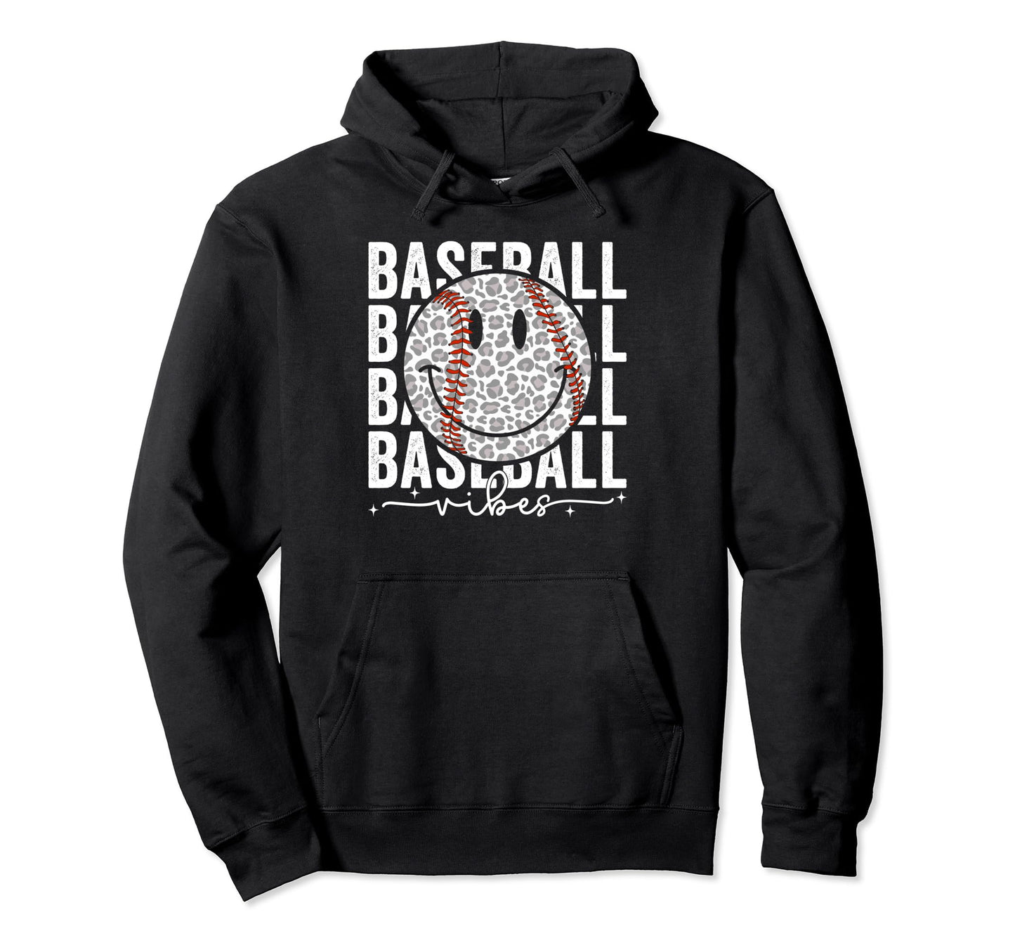 Funny Leopard Baseball Vibes Game Day Hoodie - Graphic Print Men Women - T-Shirt, Sweatshirt, Hoodie