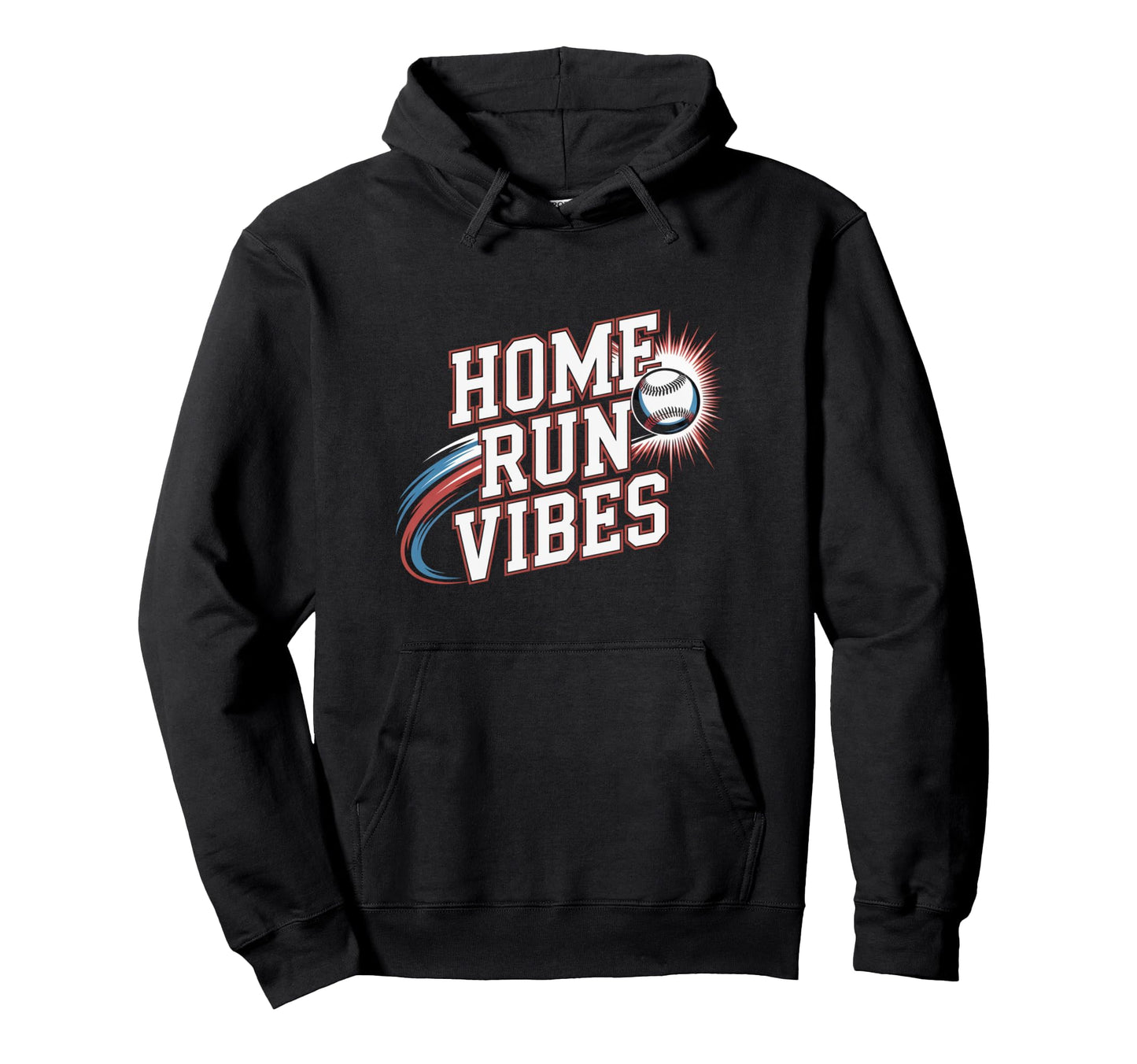 Home Run Vibes Baseball Hit Sports Hoodie - Casual Everyday Wear Men Women - T-Shirt, Sweatshirt, Hoodie